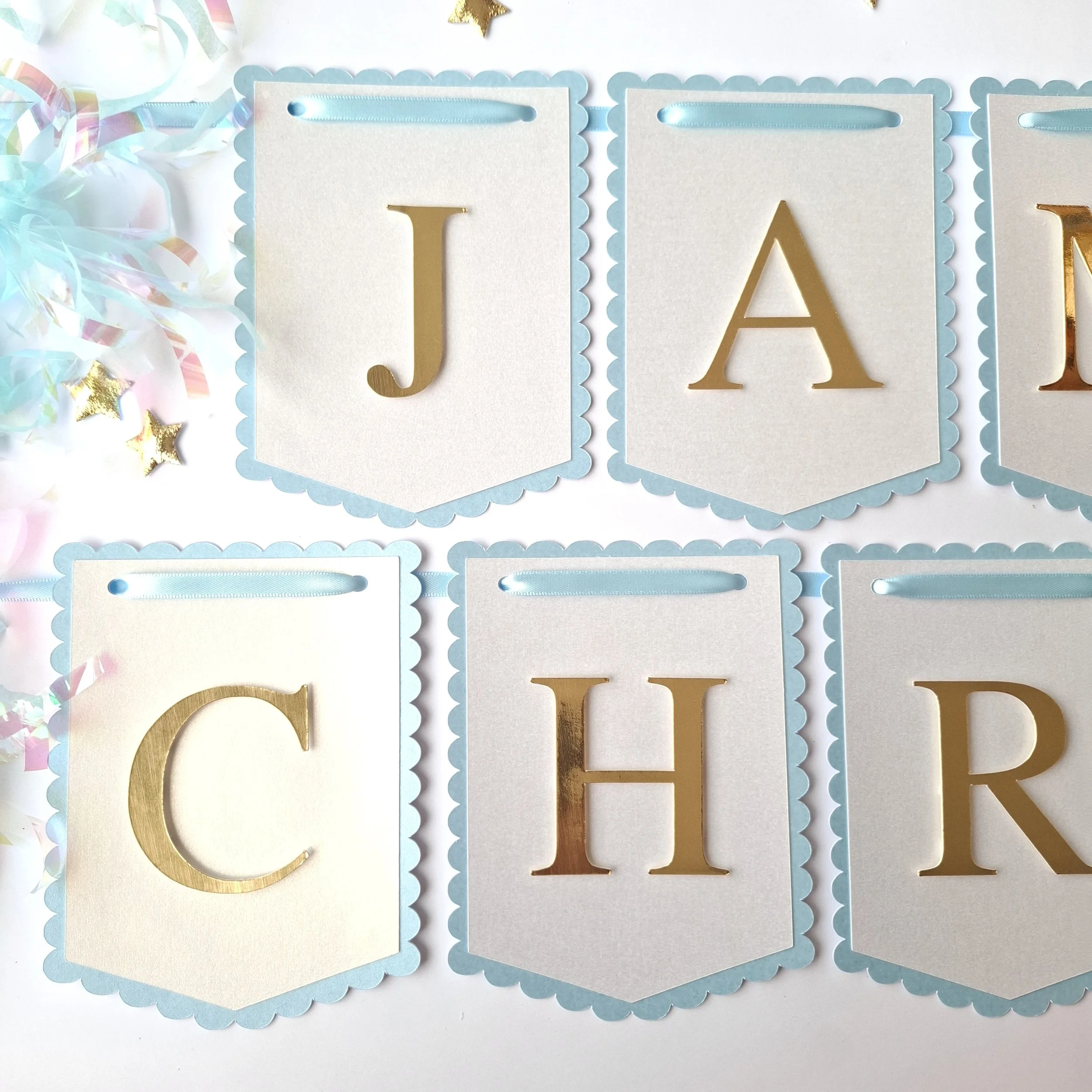 Personalised Christening Banner | Personalised Bunting
