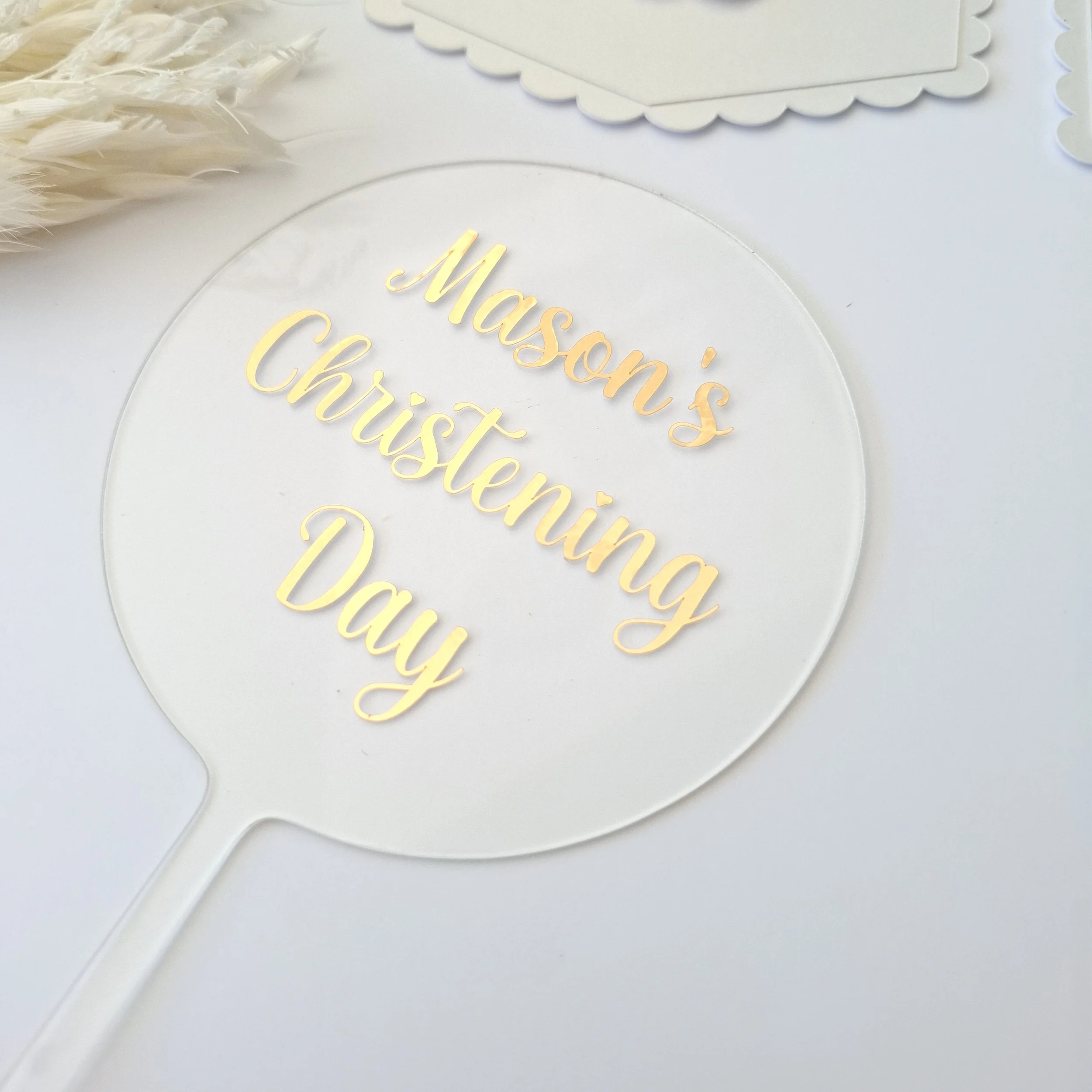 Personalised Round Acrylic Cake Topper 10cm