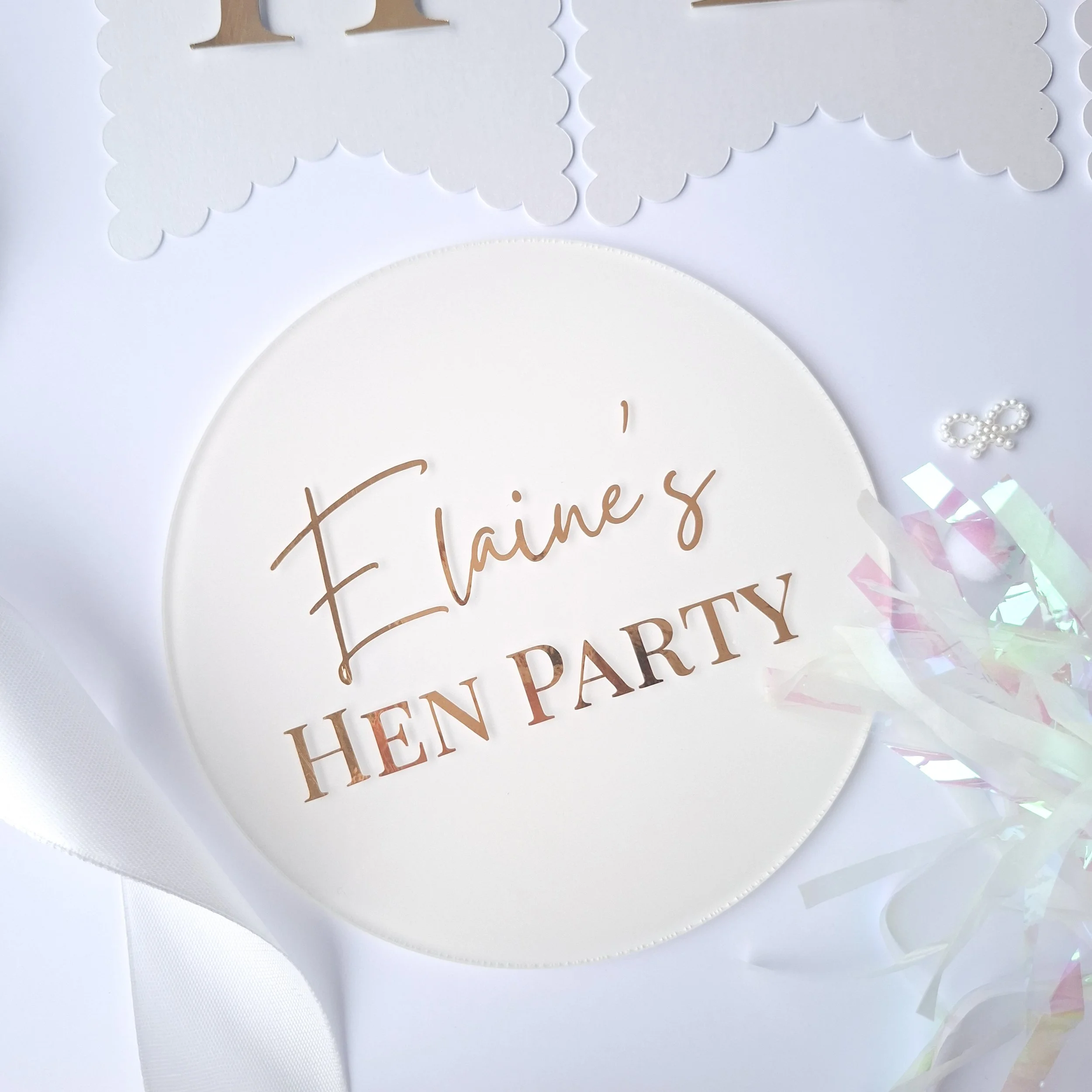Personalised Acrylic Sign with Stand | Hen Party