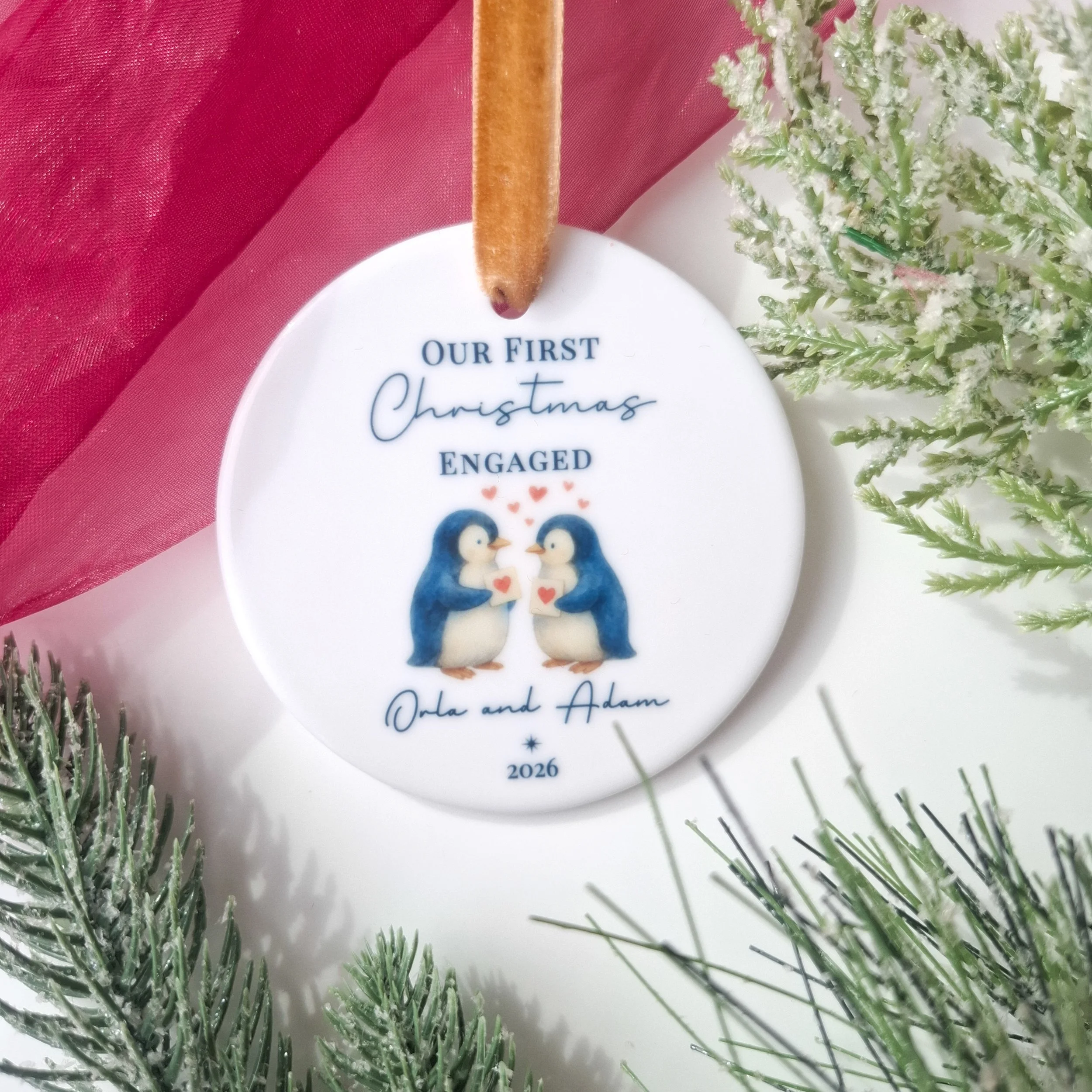 Our First Christmas Engaged Personalised Ornament