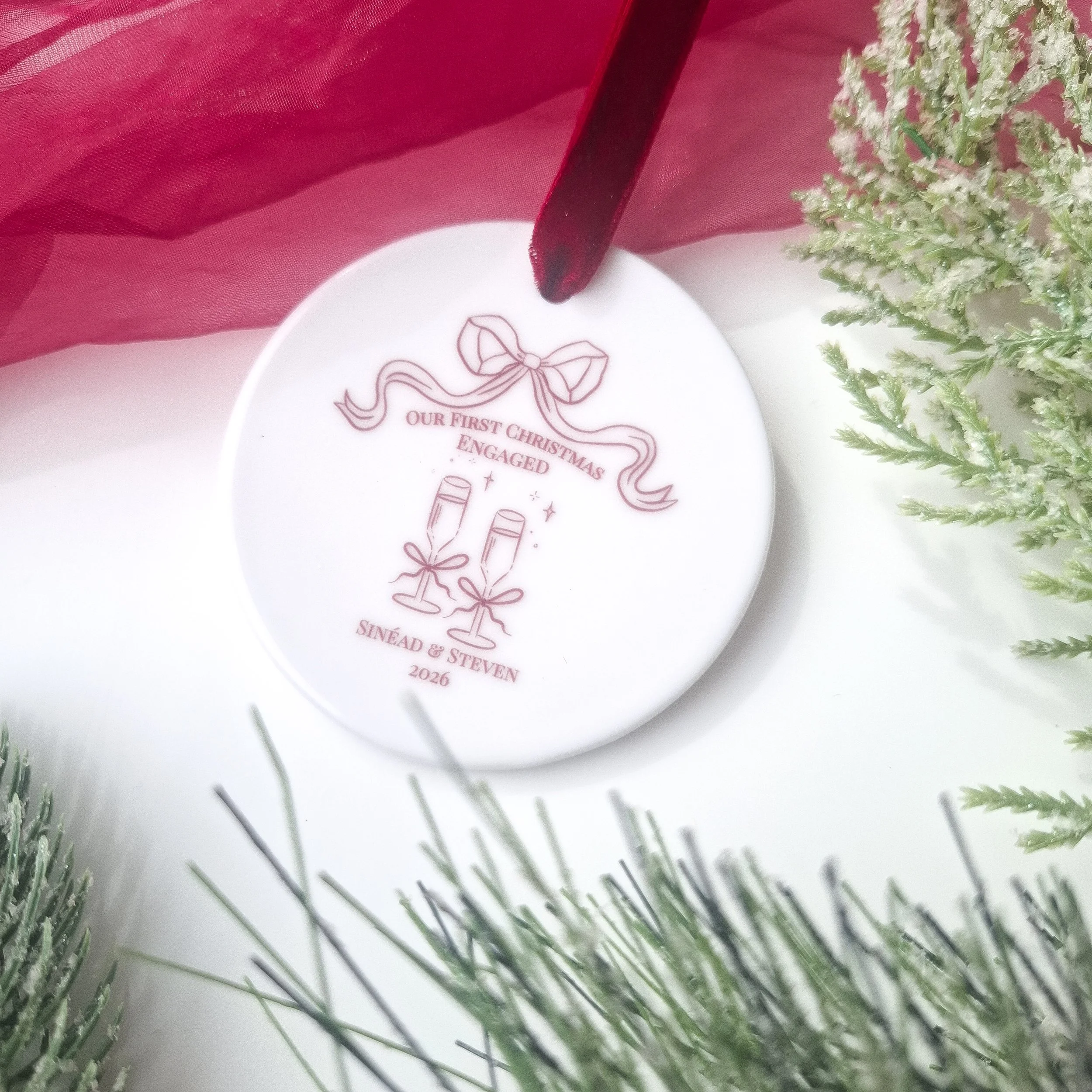 Our First Christmas Engaged Personalised Ornament