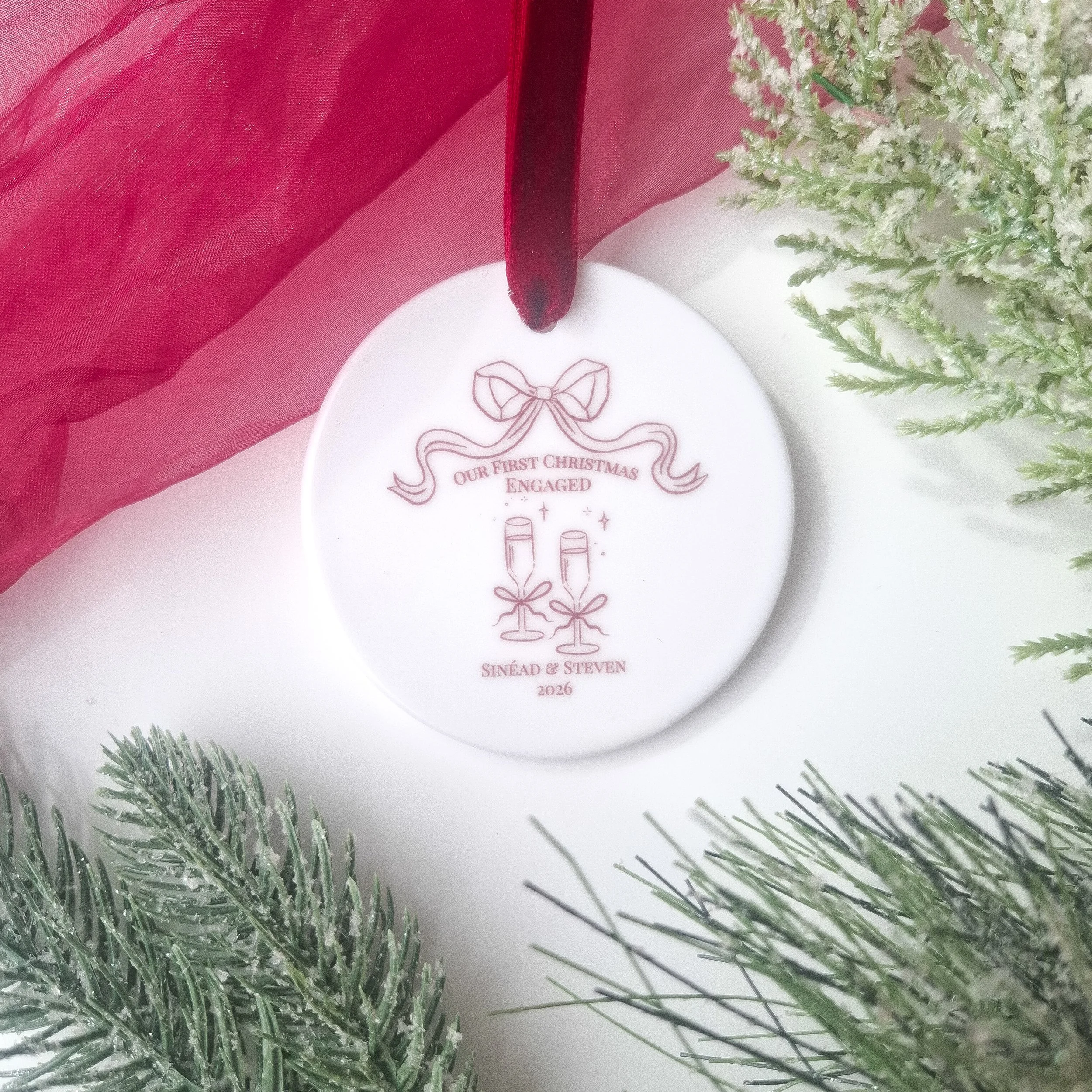 Our First Christmas Engaged Personalised Ornament