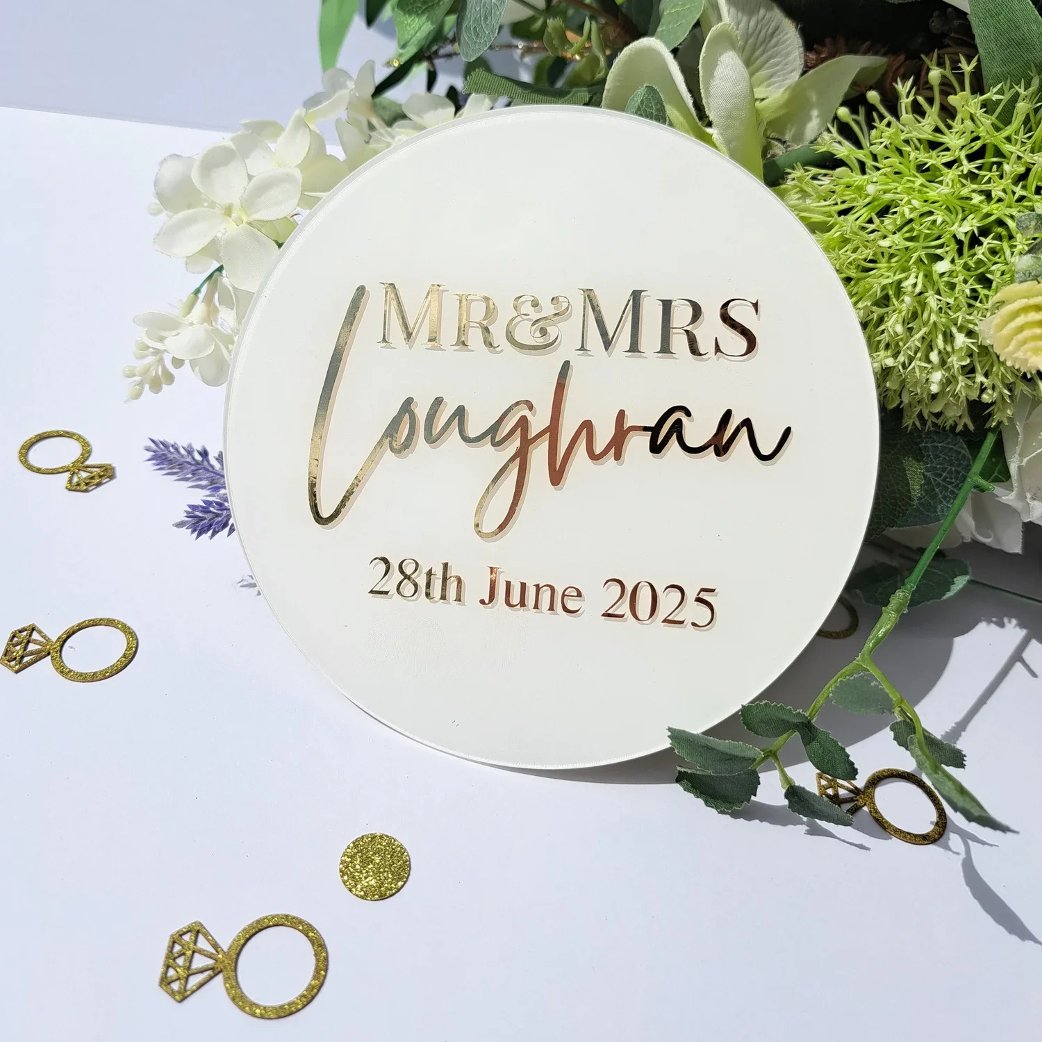 Personalised Wedding Day Acrylic Disc