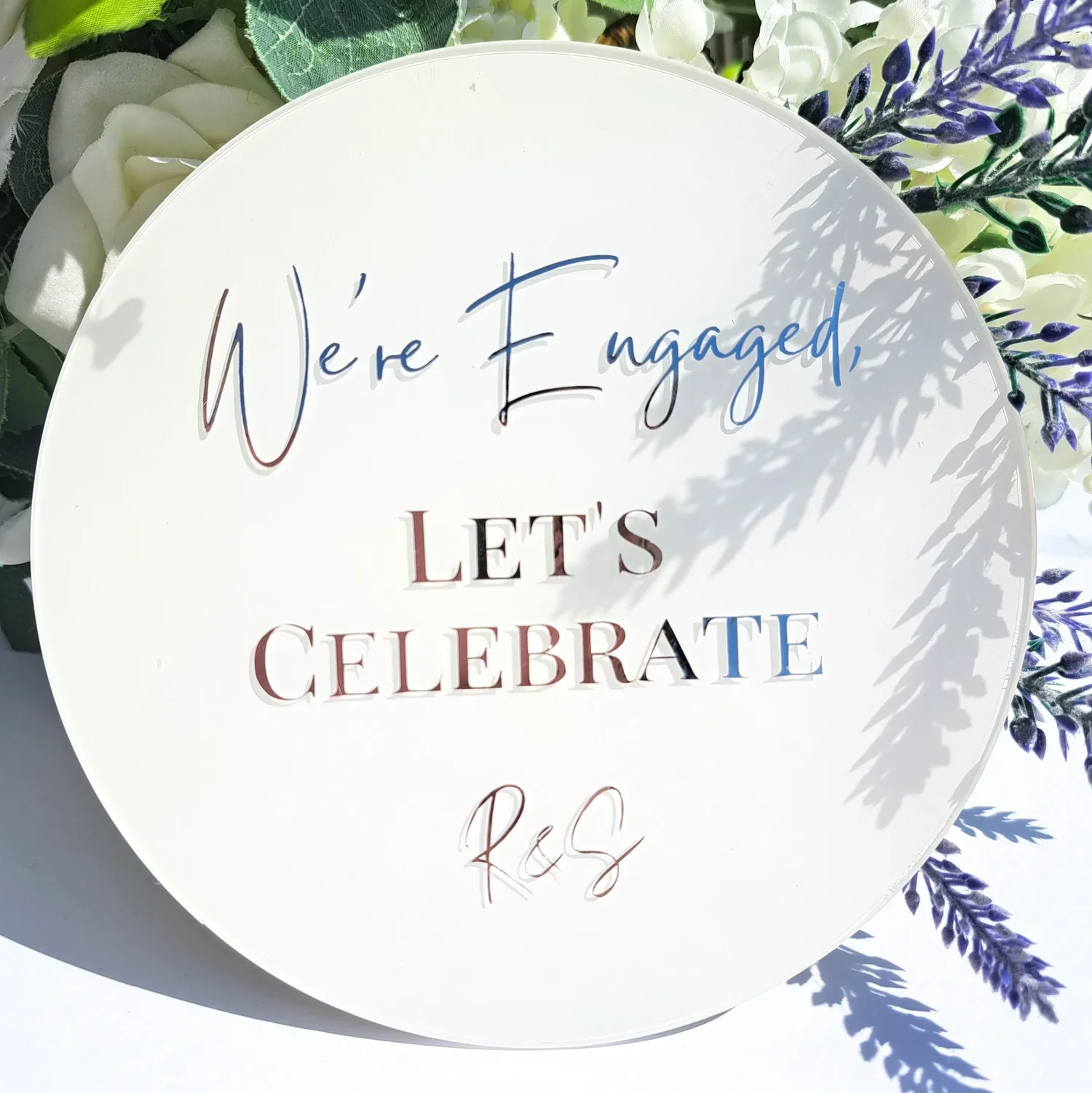 we're engaged personalised acrylic sign.webp