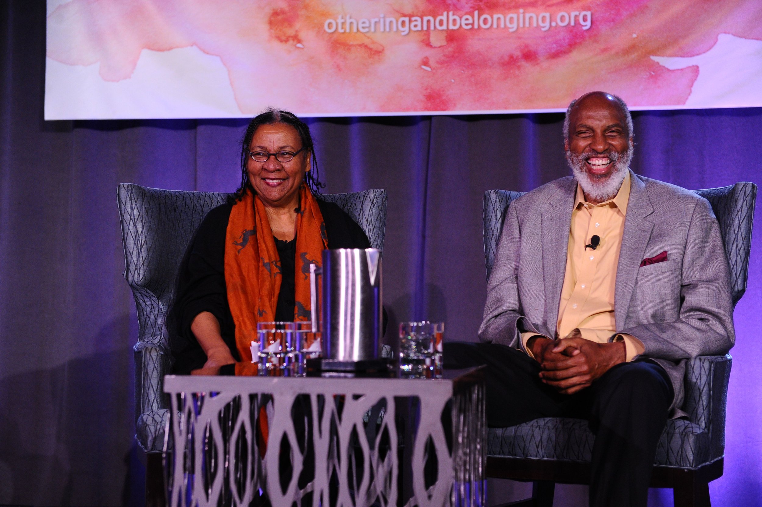 OBI Director john a. powell in conversation with feminist scholar bell hooks at Othering &amp; Belonging 2015