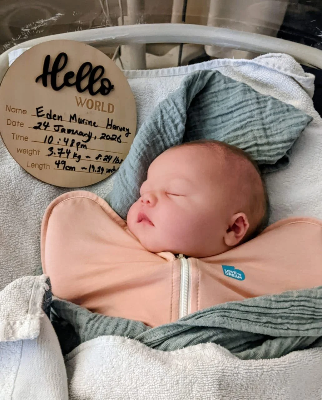 WELCOME BABY EDEN HARVEY