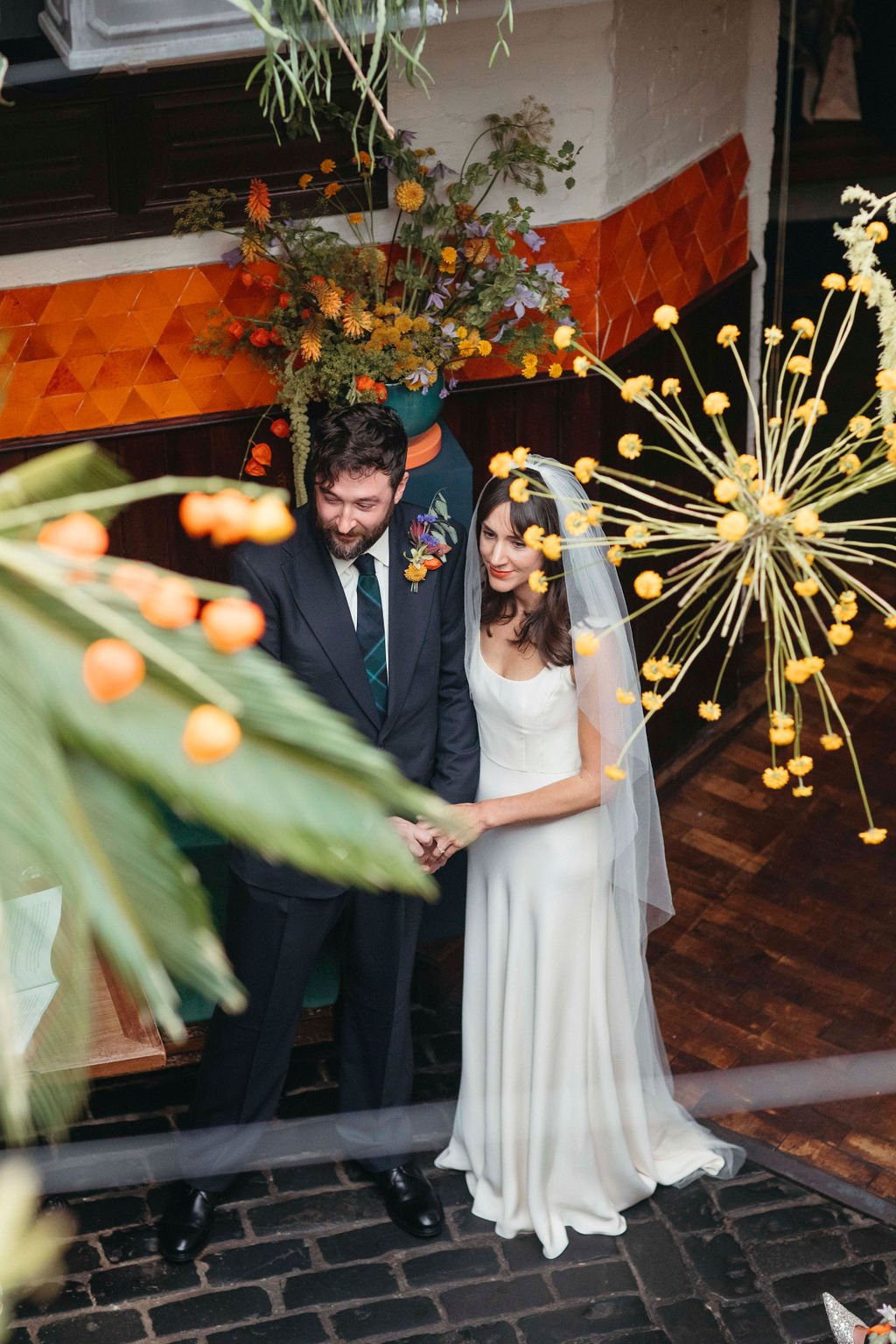 summer wedding. bridal bouquet. modern bride. contemporary wedding. peony. dahlia. pastel wedding. colourful wedding. luxury wedding. hanging installation. floral design. Scottish wedding. Glasgow. Edinburgh. wild flower workshop.