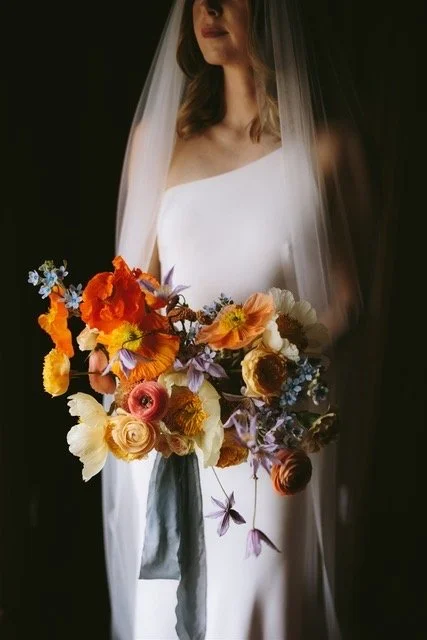 Spring wedding. bridal bouquet. modern bride. contemporary wedding.  pastel wedding. Colourful wedding.  luxury wedding floral design. Scottish wedding. Glasgow. Edinburgh. wild flower workshop.