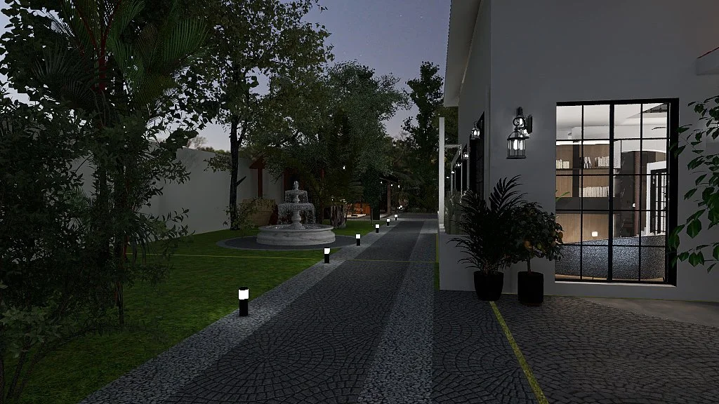 Paisajismo, diseño de iluminación exterior. 