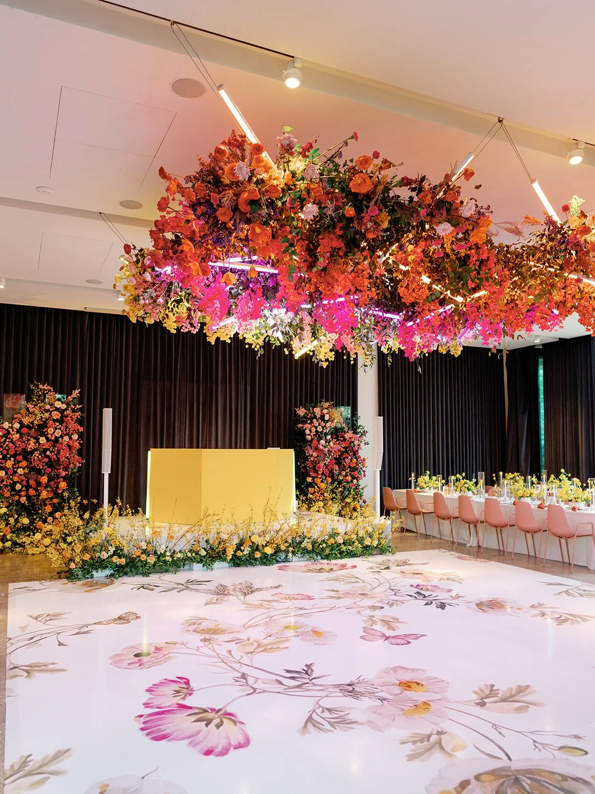  Hanging floral installation by the best Austin wedding florist 