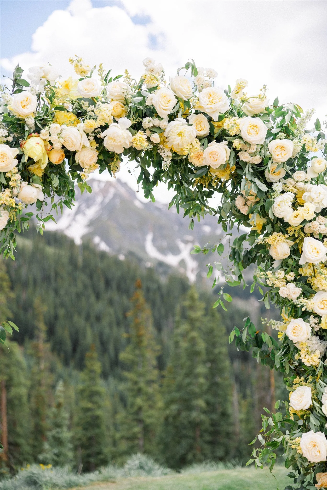  Wedding ceremony arch florals in Telluride, Colorado 