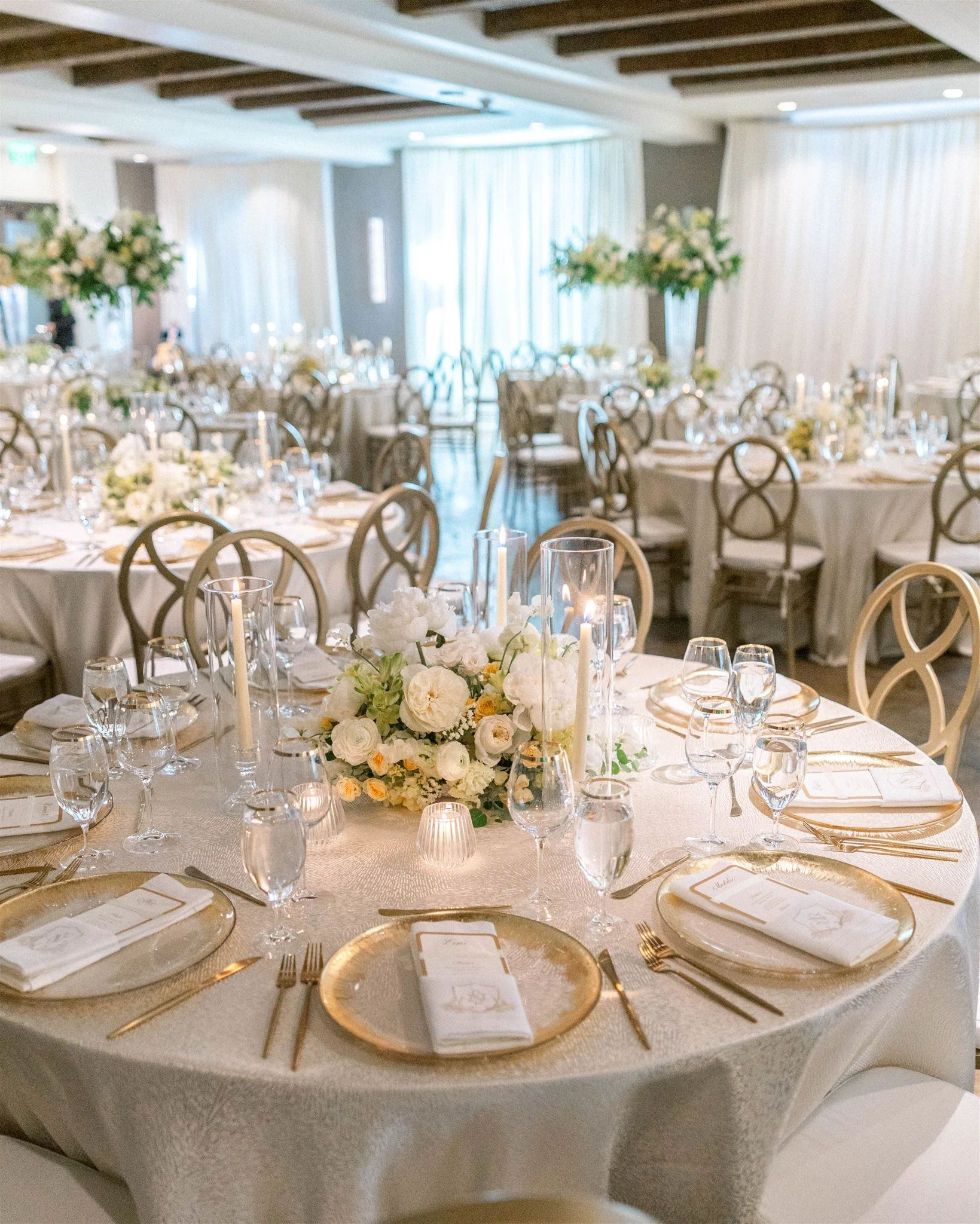  Yellow and white wedding floral centerpieces in Colorado 