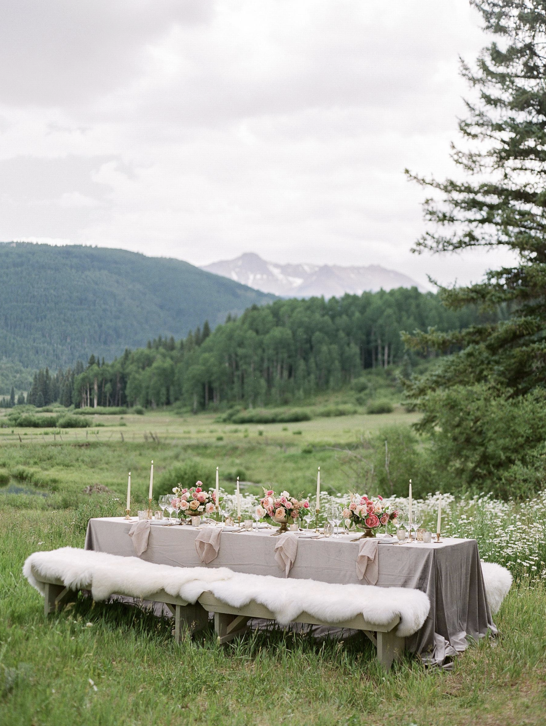  Mountain wedding reception table 