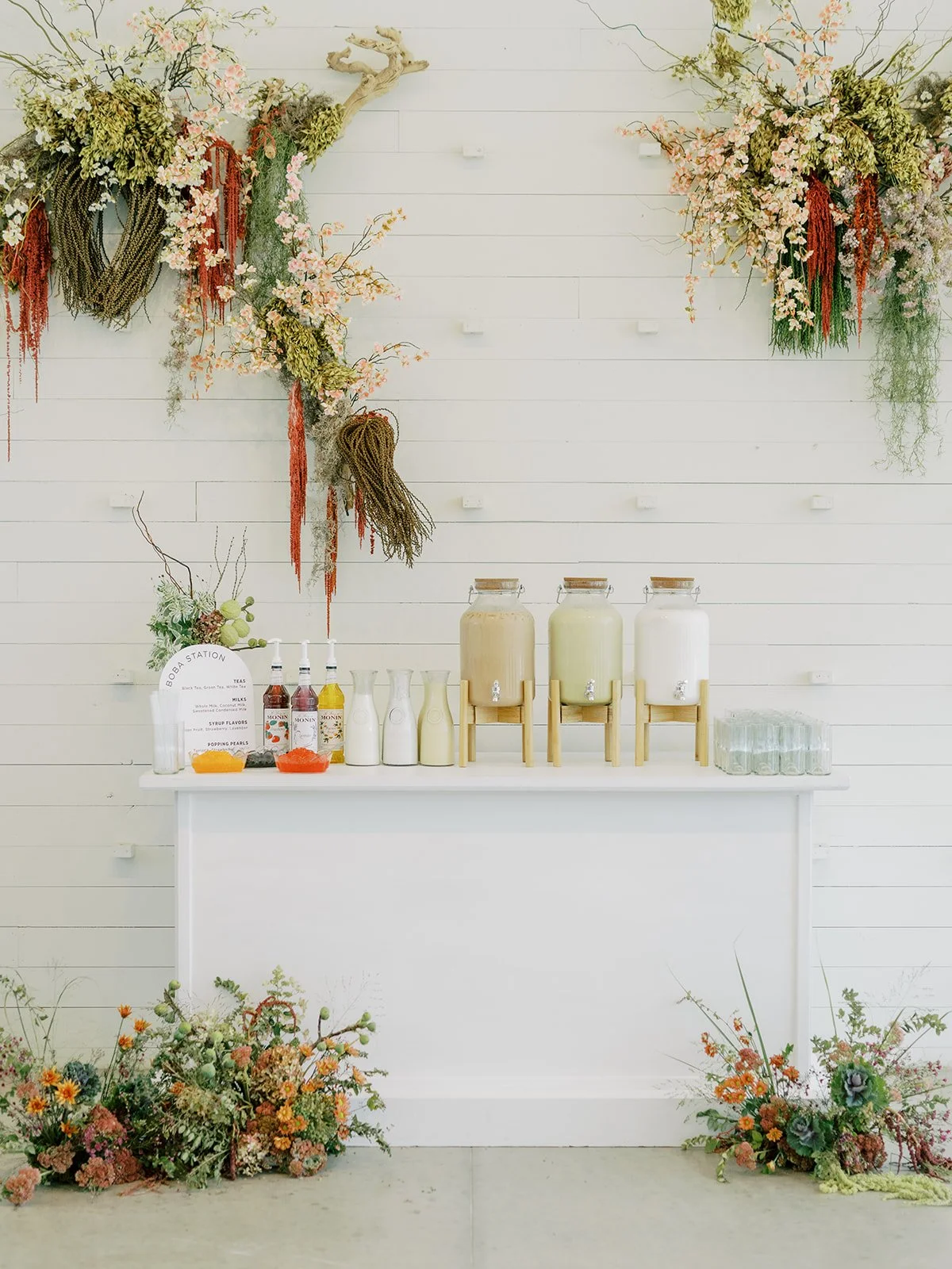  Unique bar floral design by Austin event florist. 