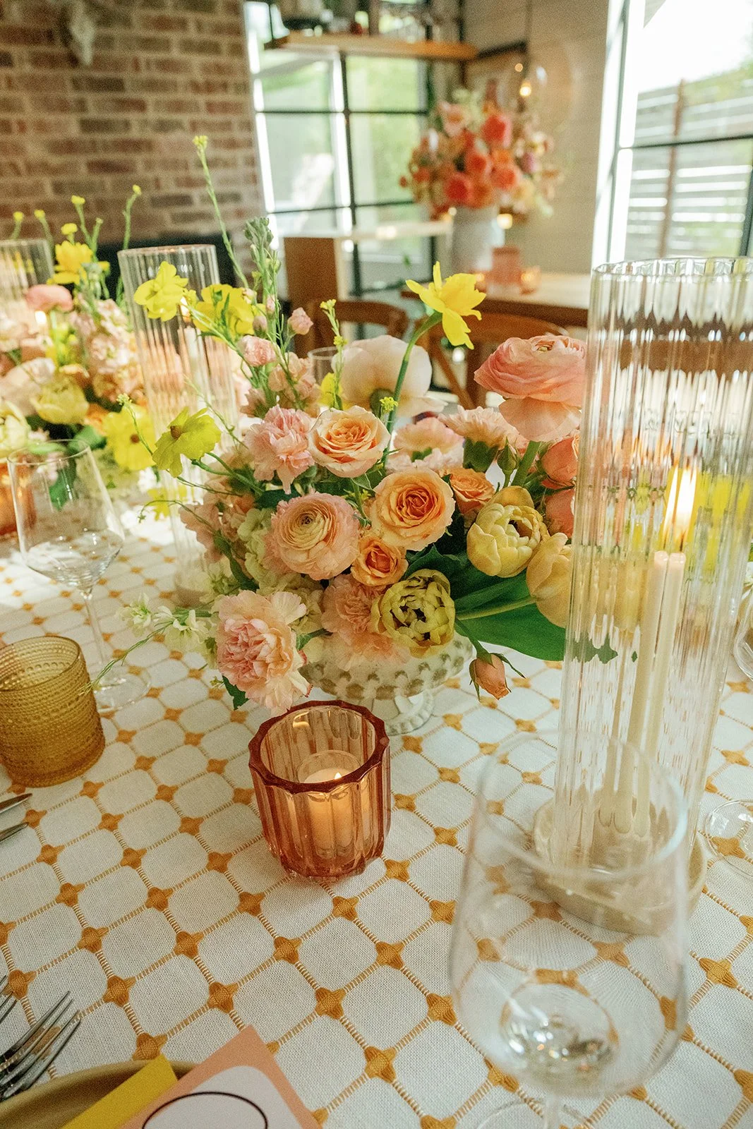  Detailed image of a floral centerpiece in ATX. 