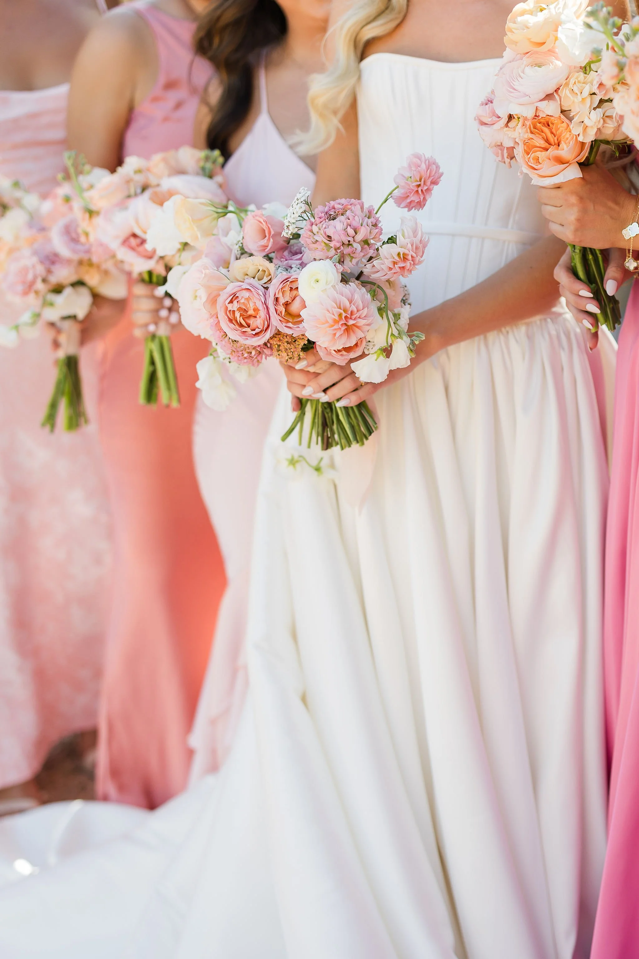 Pastel bouquets at a luxury Austin wedding. 