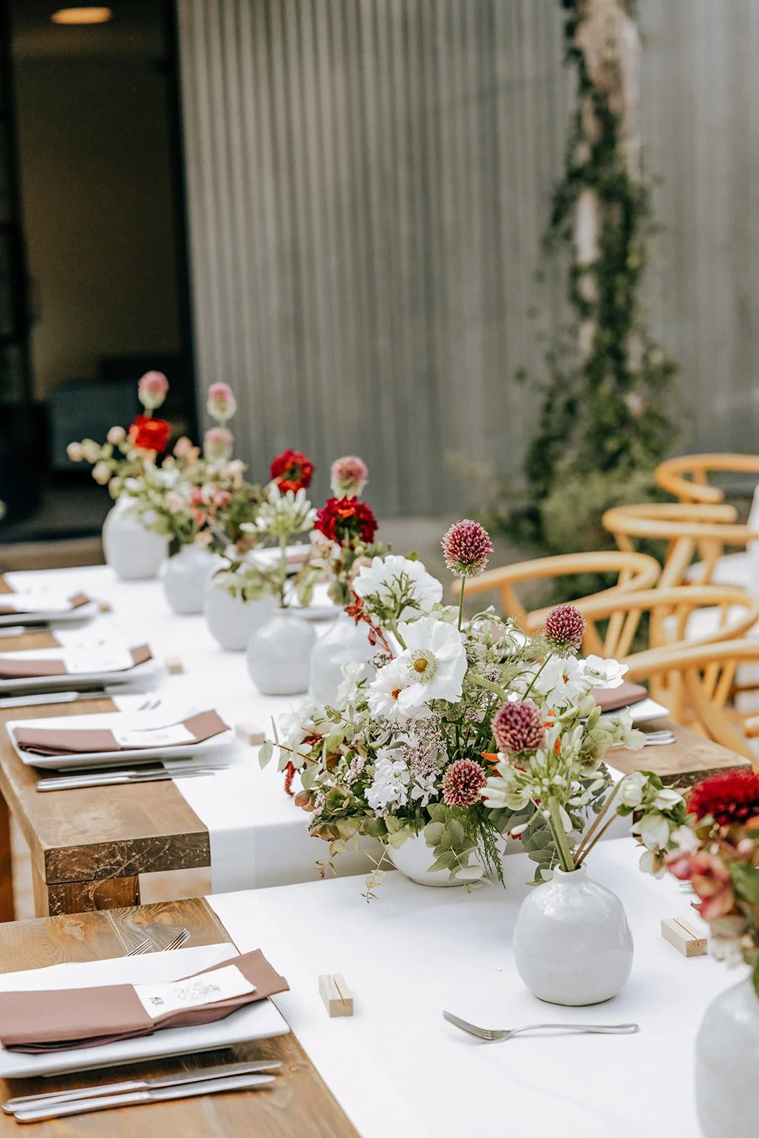  A modern wedding design for an upscale western reception. 