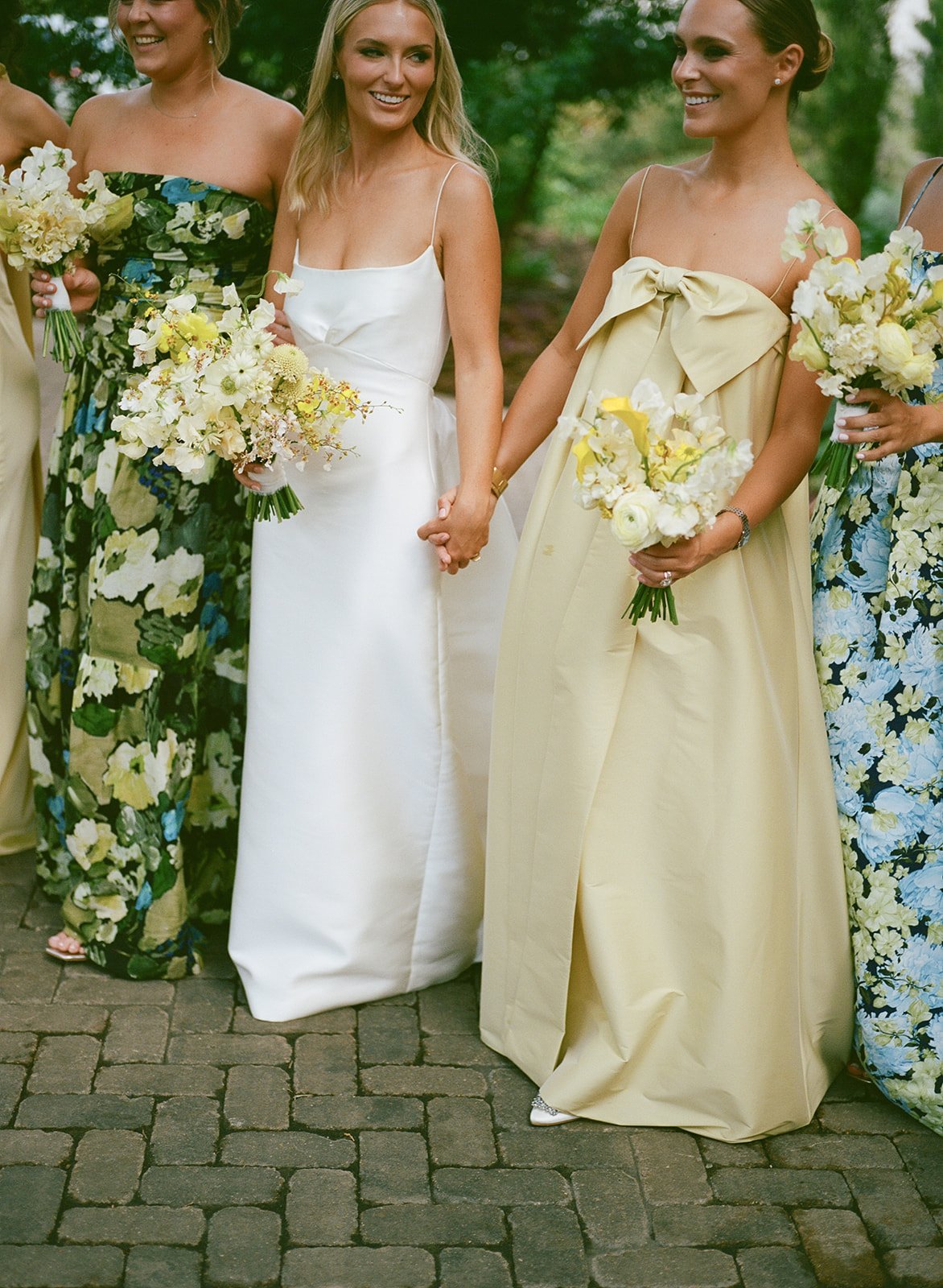  Yellow inspired wedding bouquets were perfect for this bride. 