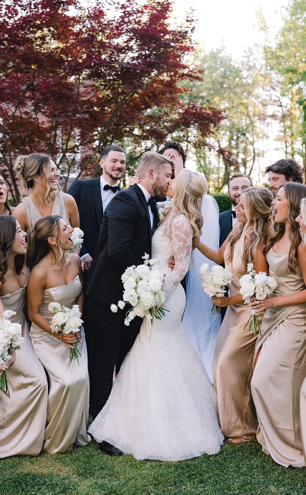 Bridal party celebrating in VA 