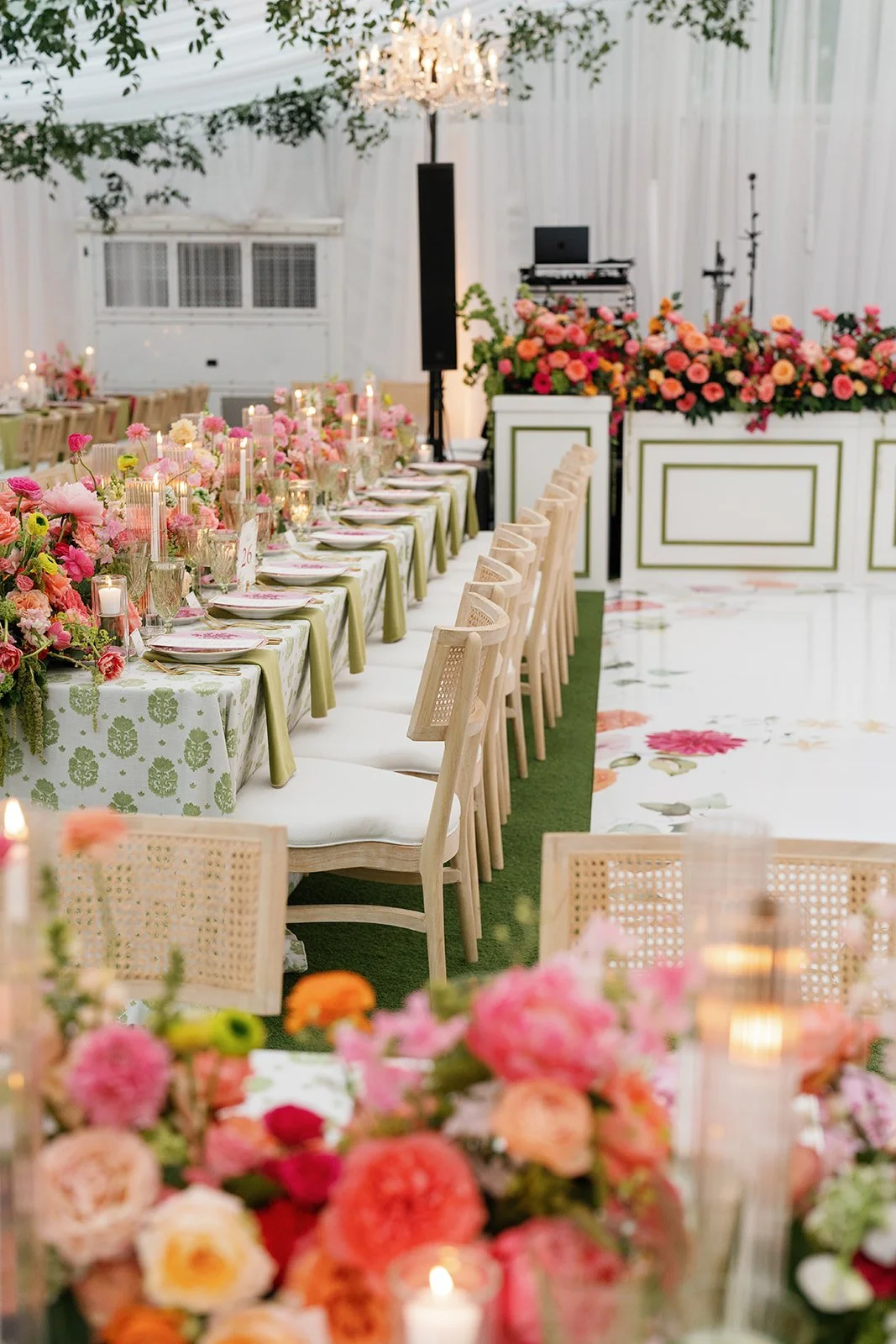  Stage facade with florals 