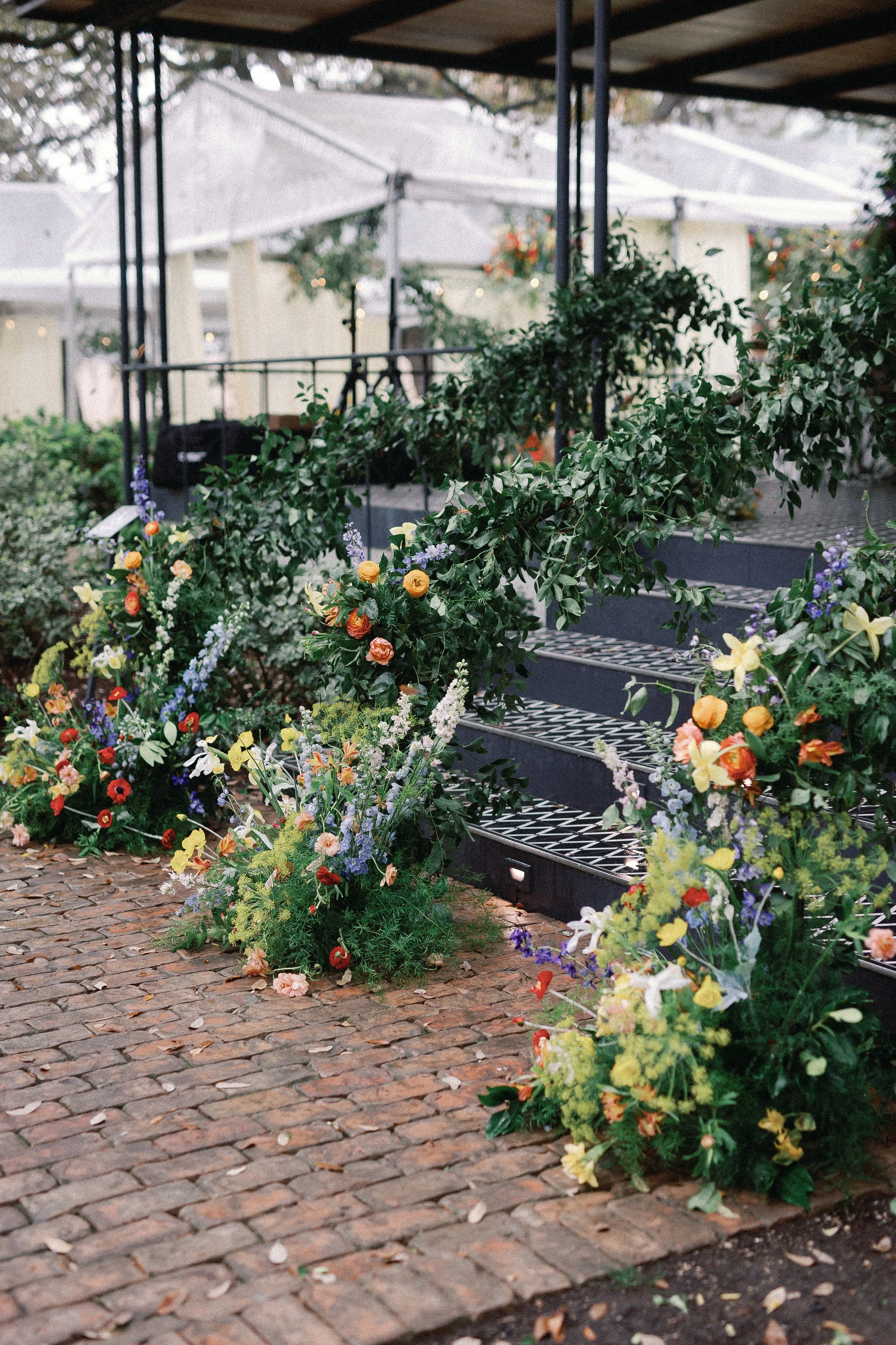  Floral lined stairs at Matties 