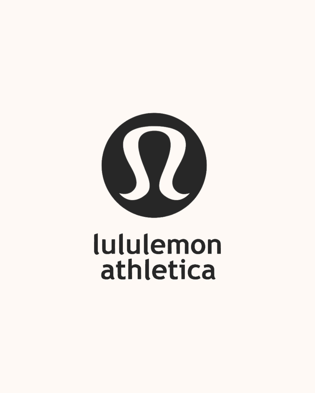 Lululemon Athletica logo with black stylized 'A' symbol and text beneath it.