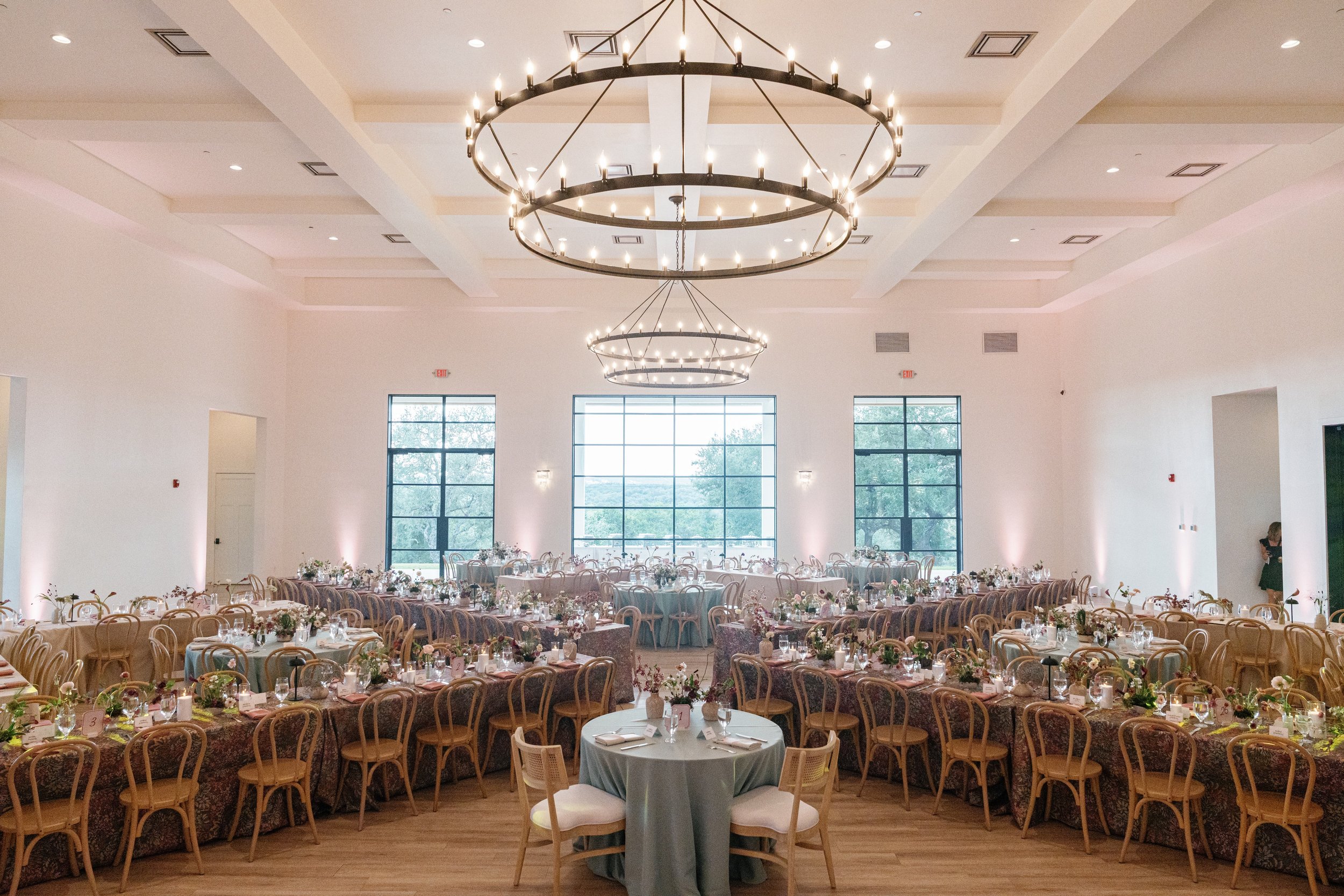 Reception space in one of the modern wedding venues in Austin