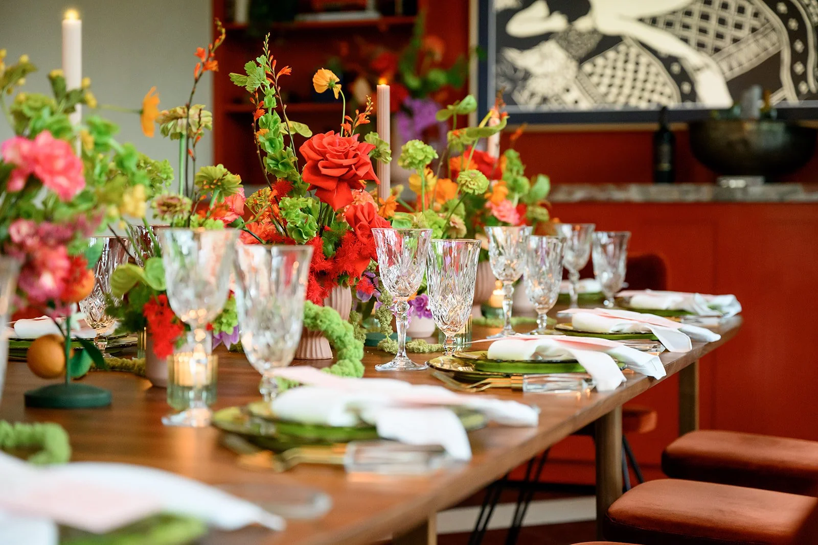 F1 event florals dinner party