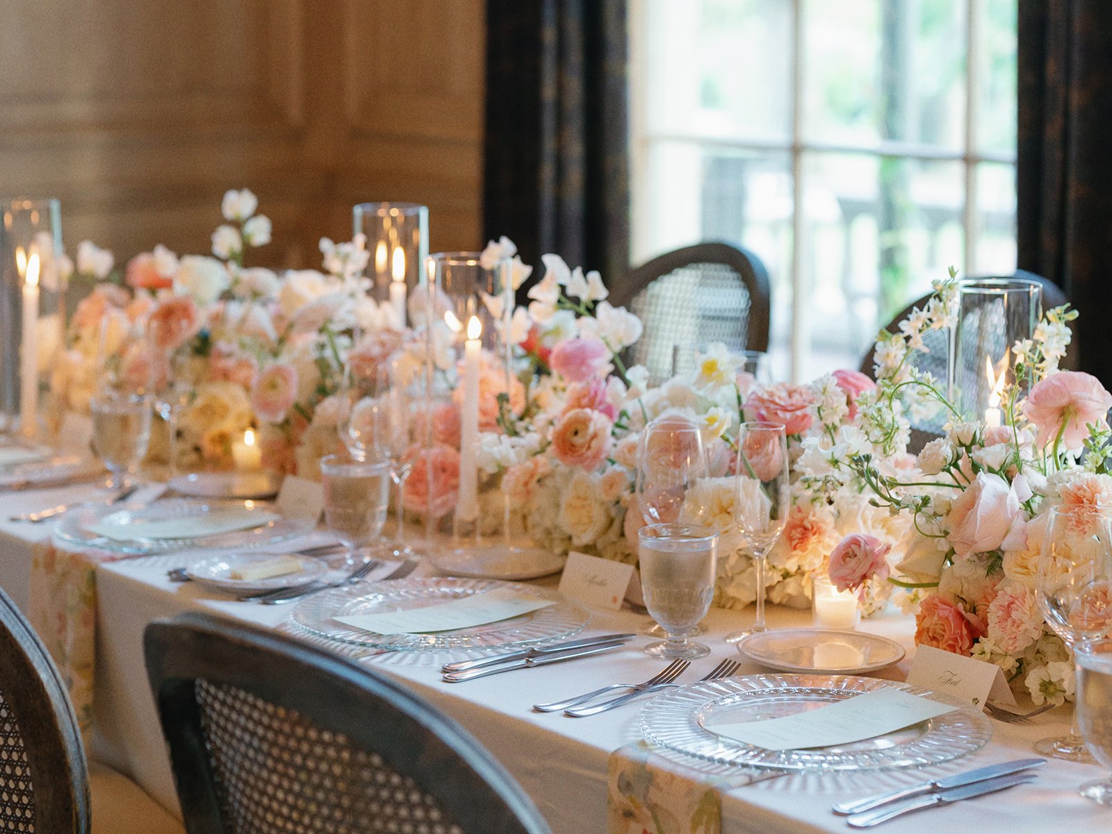 Florals inside a reception space at one of the most gorgeous wedding venues in Austin