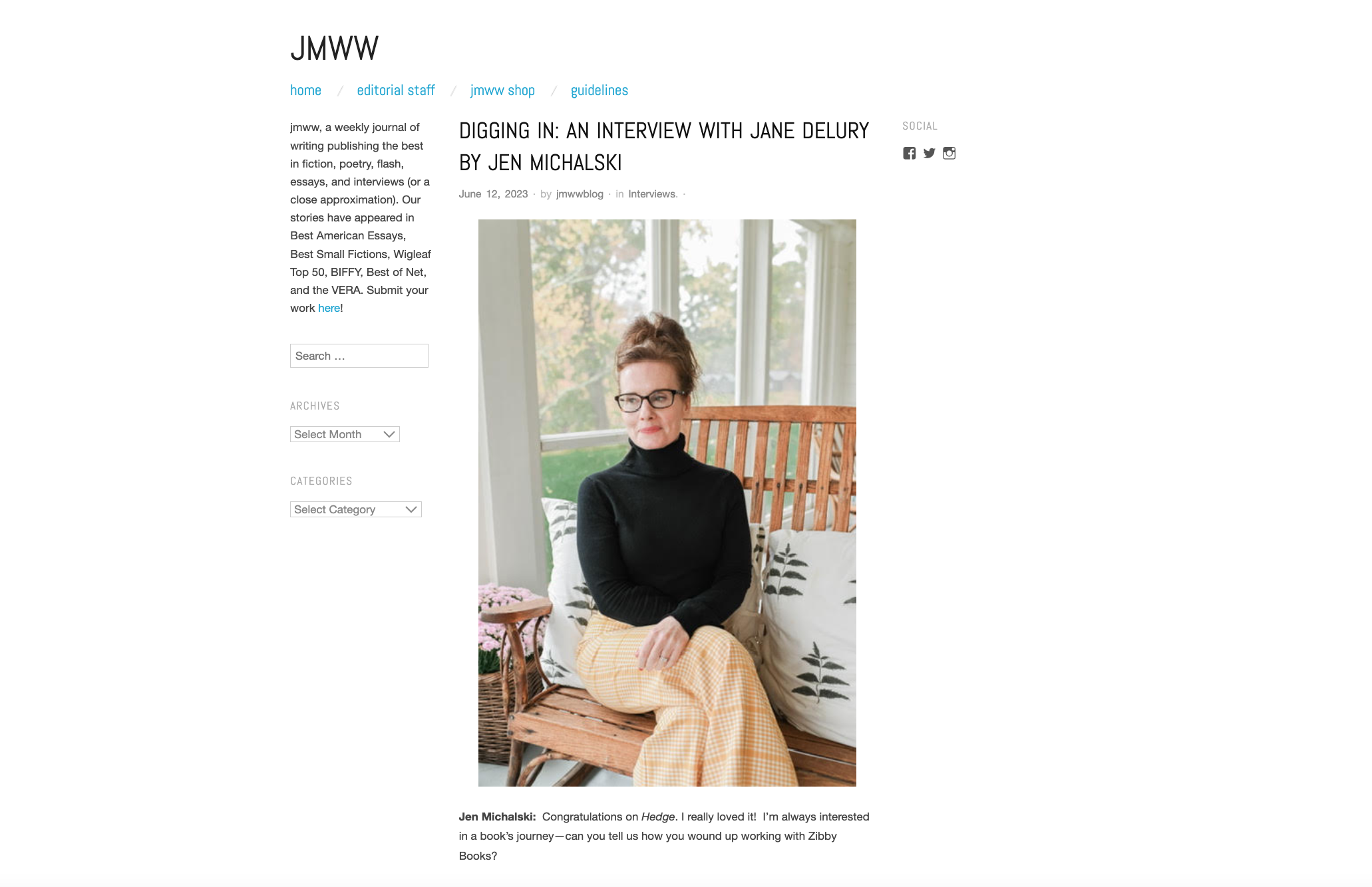 Jmww published their interview with Jane!