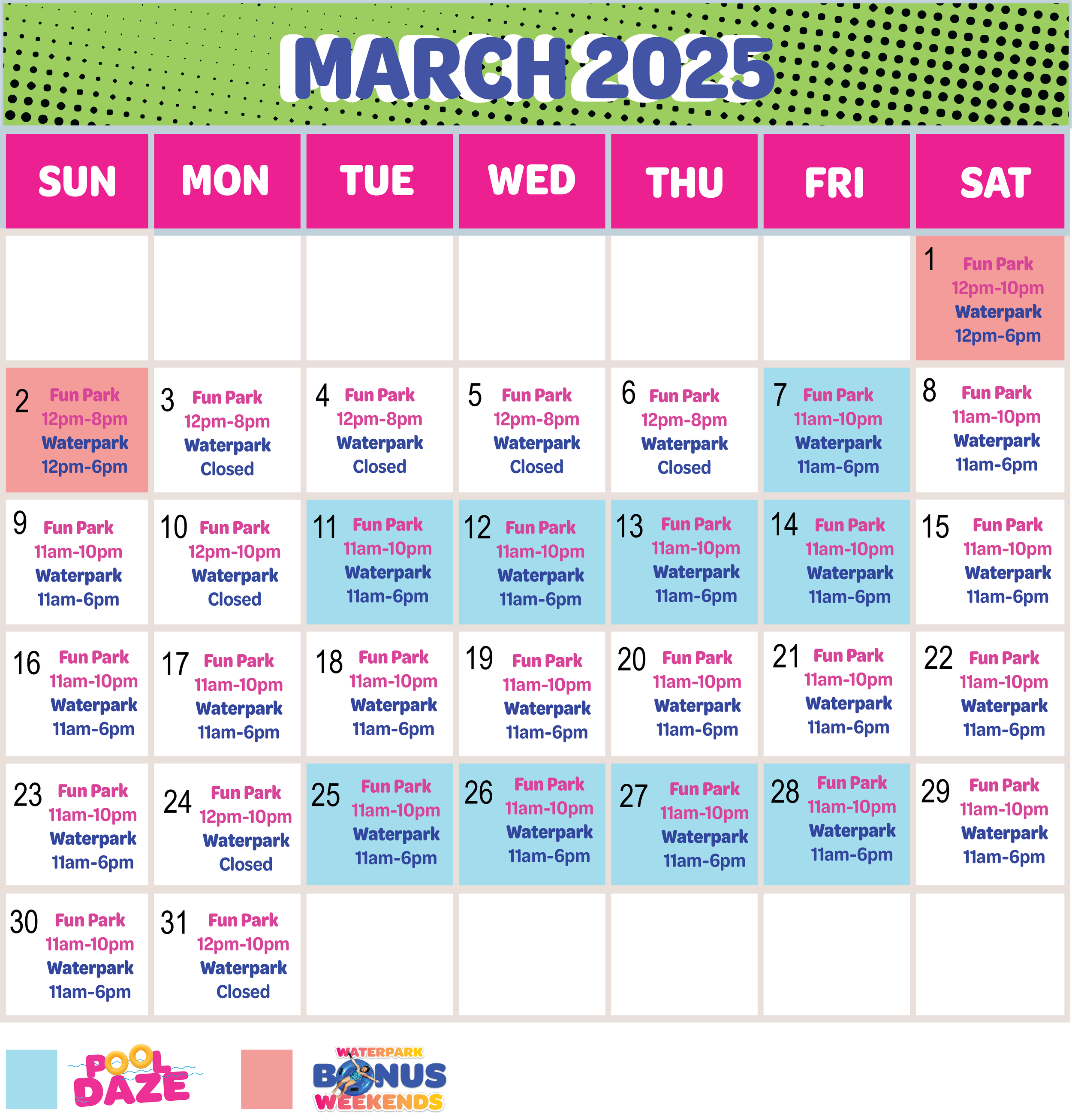 Park Hours — Daytona Lagoon