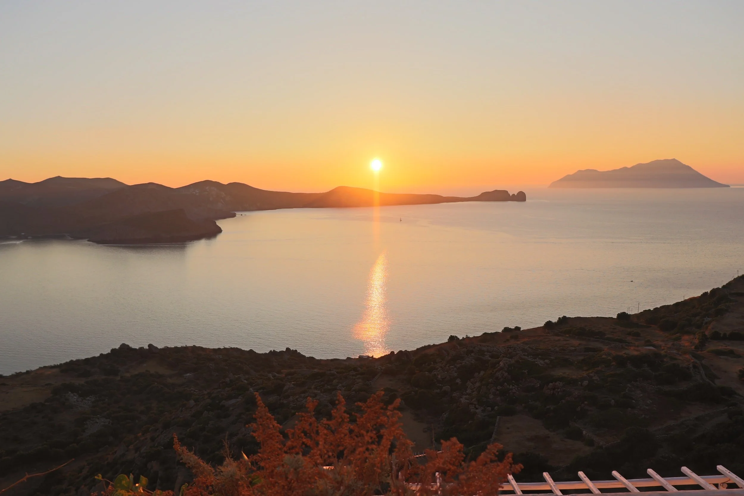 The hills and coastline of Milos