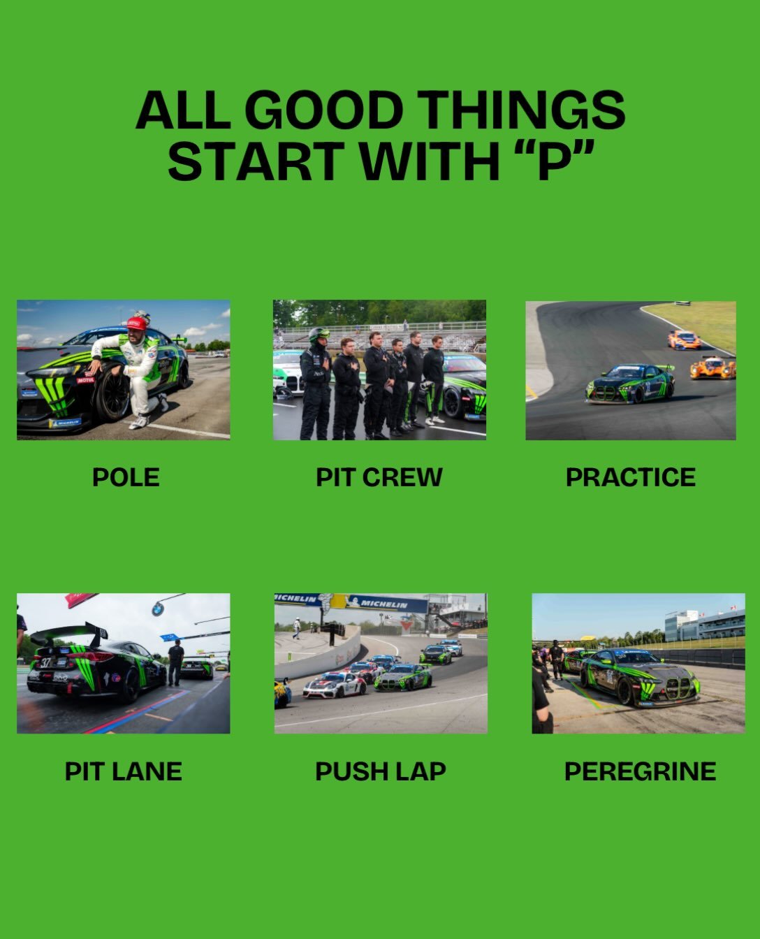 Some of our favorite things! 🙌

#PeregrineRacing #BMWM4GT4 #IMSA