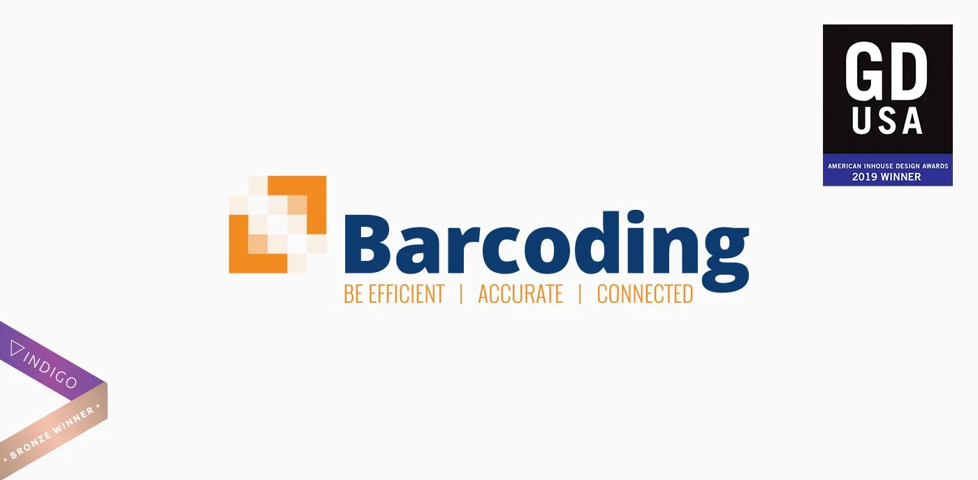 Barcoding logo, Indigo award winner and GDUSA award winner