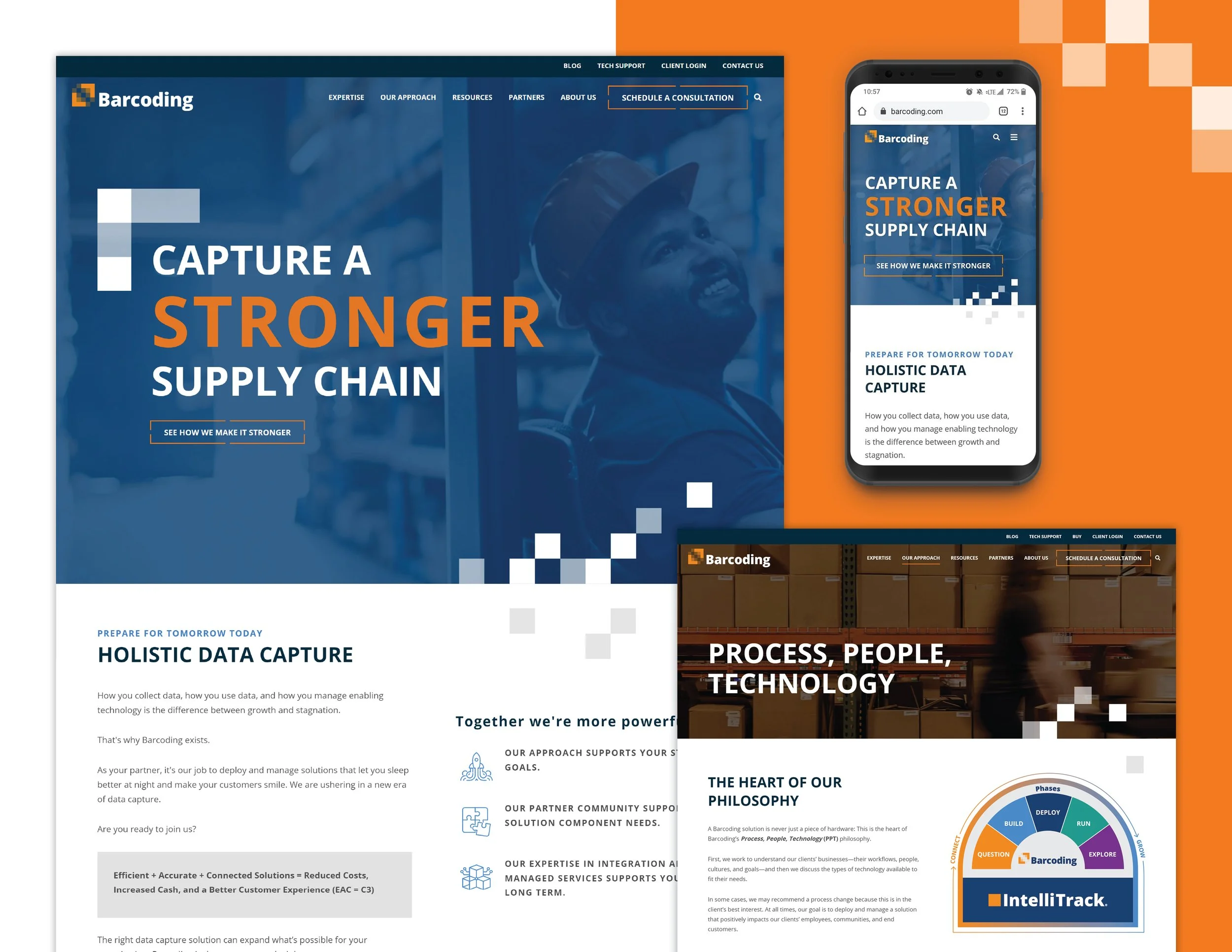 Barcoding website on desktop, mobile