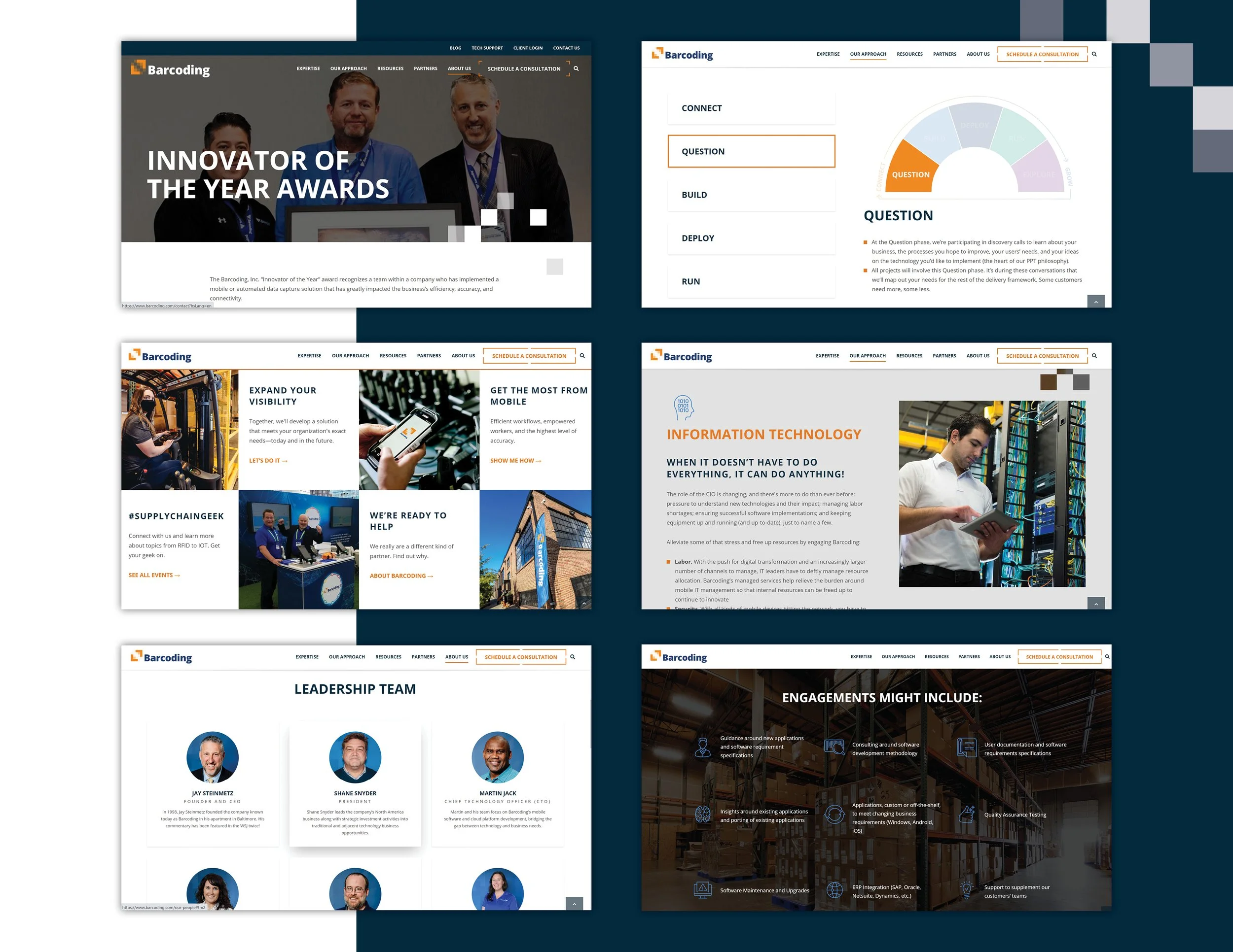 Select few screenshots from various pages