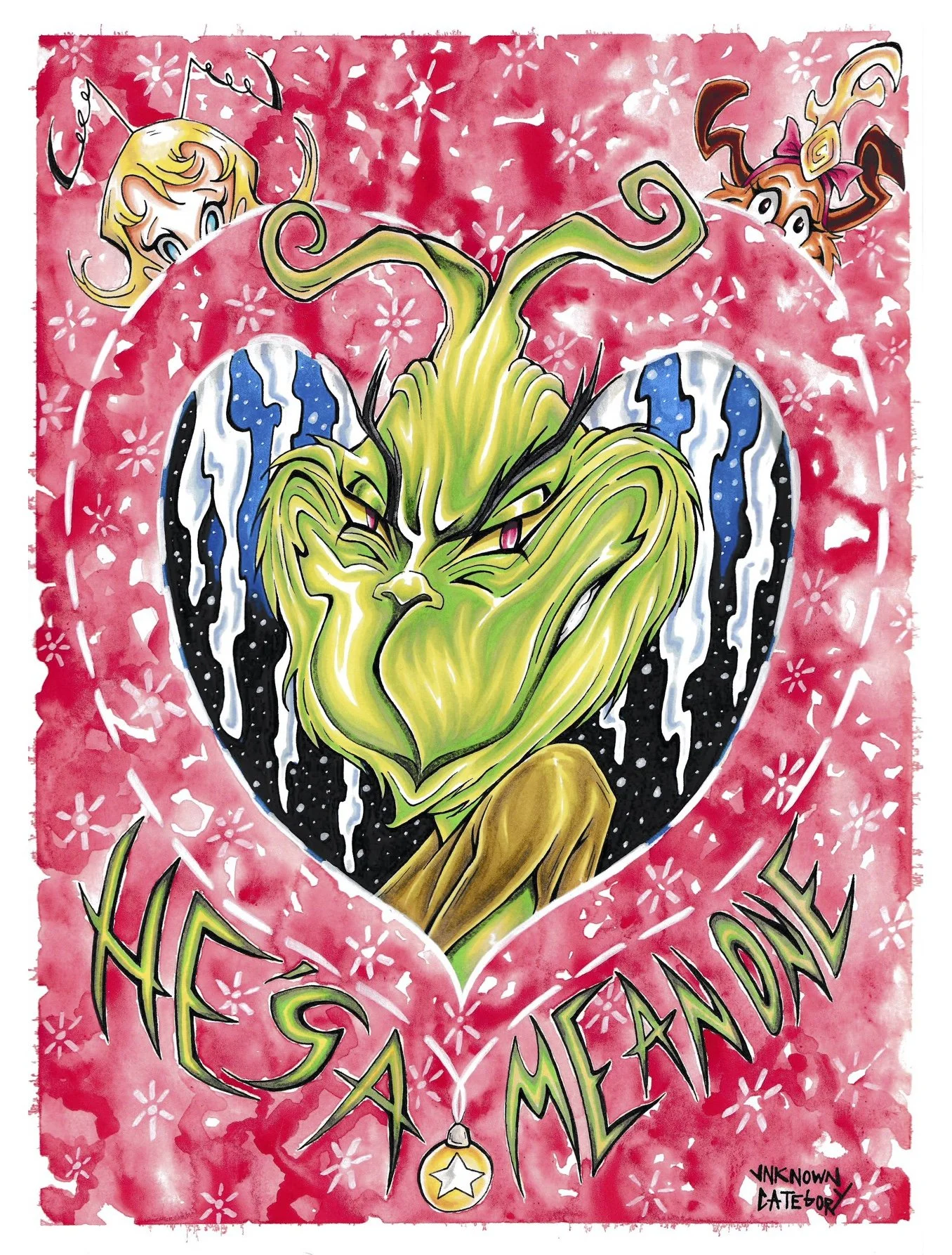 HE’S A MEAN ONE: MR. GRINCH (9X12IN.) WATERCOLOR X ALC-BASED MARKERS X MICRON PENS X ACRYLIC PAINT MARKERS~12/24/25