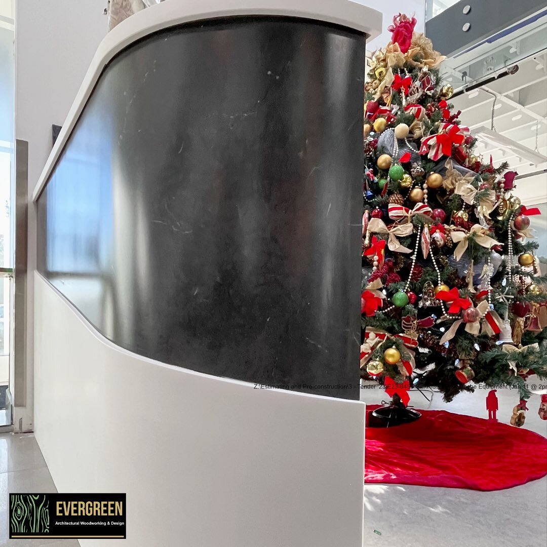 This beautiful corian piece is placed front and centre in this commercial lobby and acts as the perfect accent to the overall aesthetic of the building ✨

It also looks great next to the Christmas Tree!!!🙌

Swipe to see the before and after of this 