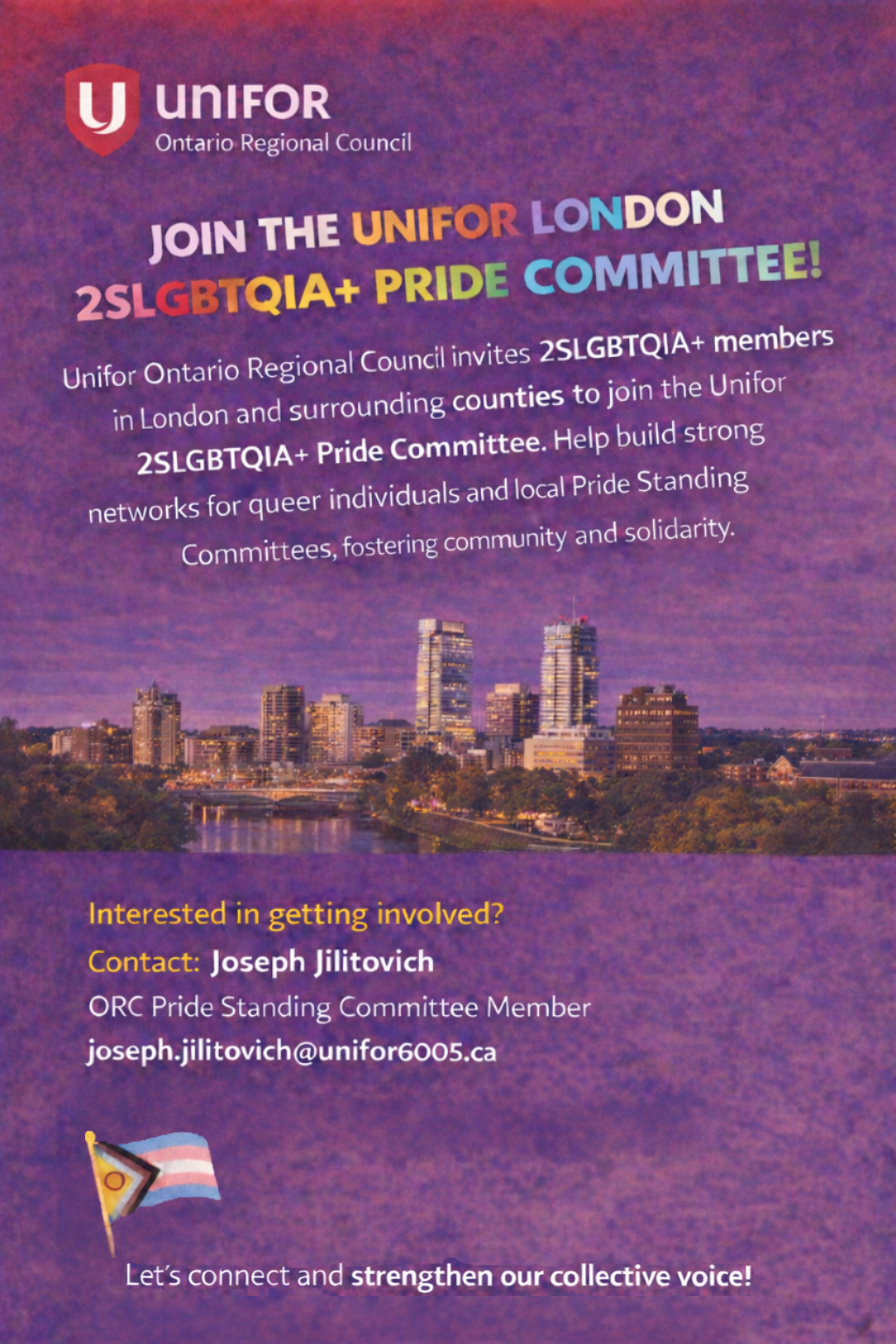 JOIN UNIFOR LONDON 2SLGBTQIA+ PRIDE COMMITTEE!