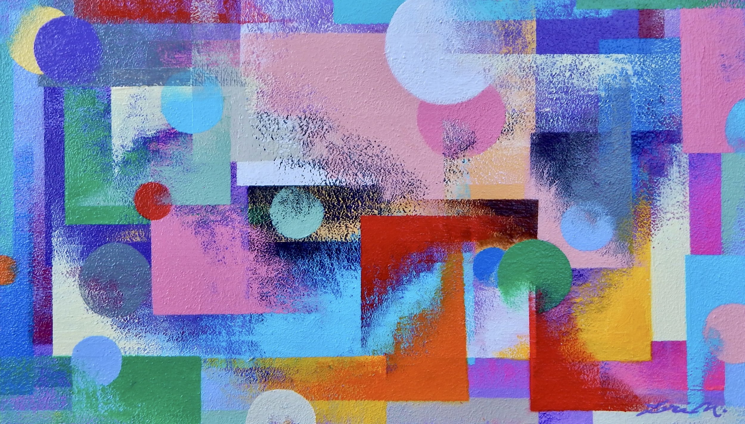 Party (acrylic on masonite), 2015; 11” x 19” 