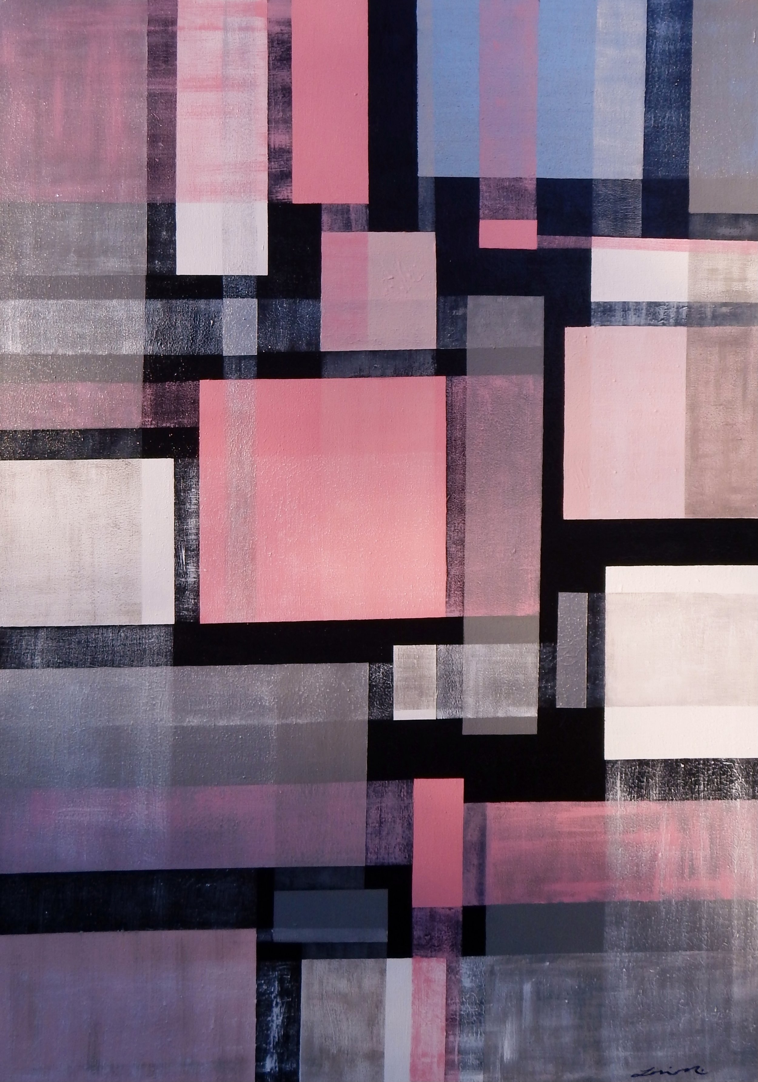 Streaming (acrylic on canvas), 2015; 36” x 33”  