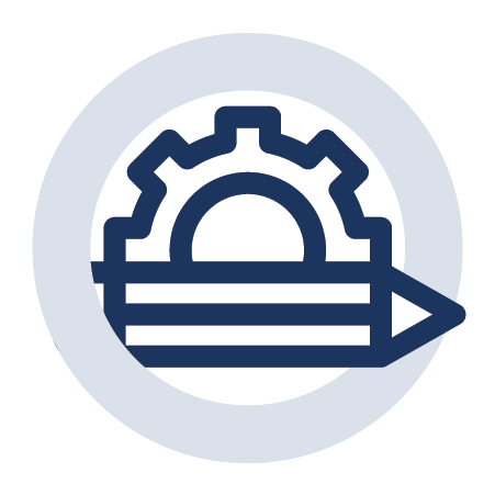 Creative Teams icon showing a gear and a pencil for Fractional Creative Services