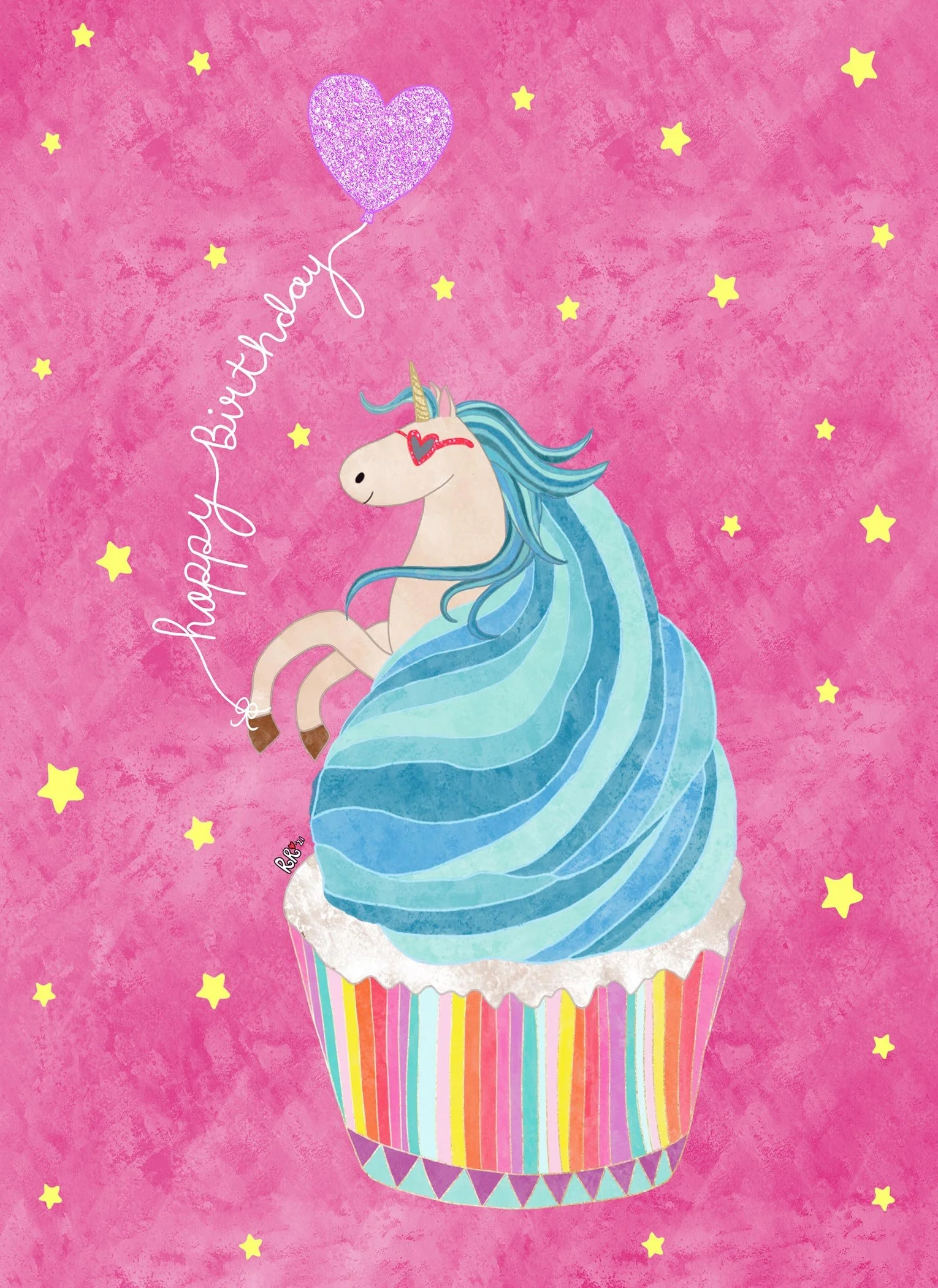 unicorn birthday card