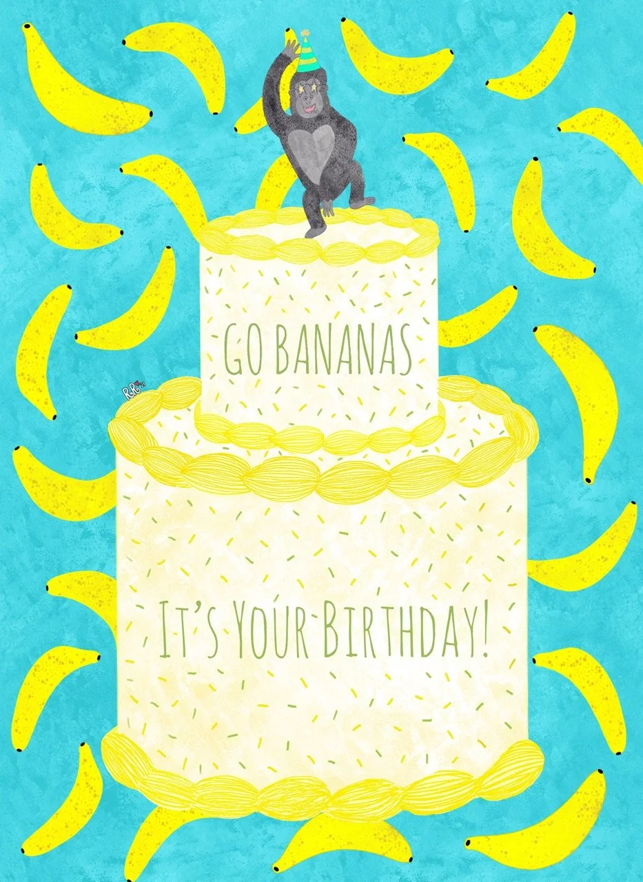 banana birthday card