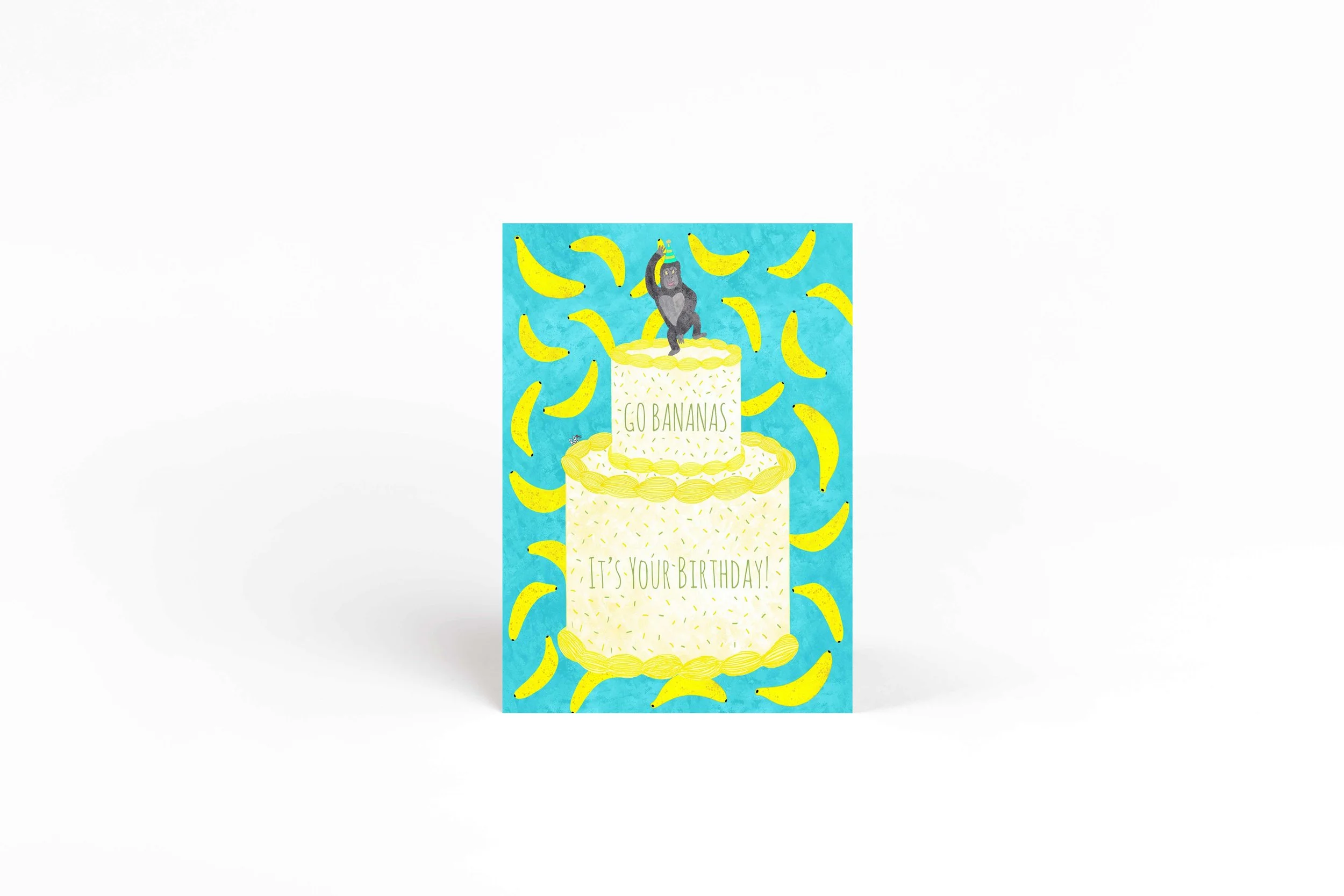 monkey birthday card/gorilla greeting card