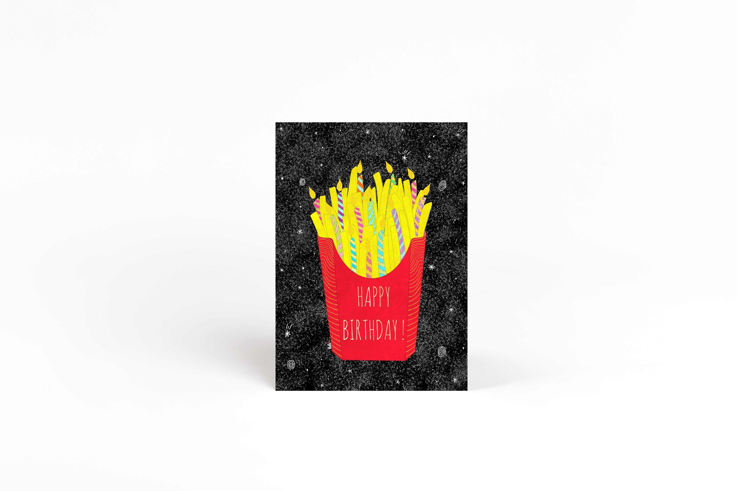 french fries greeting card