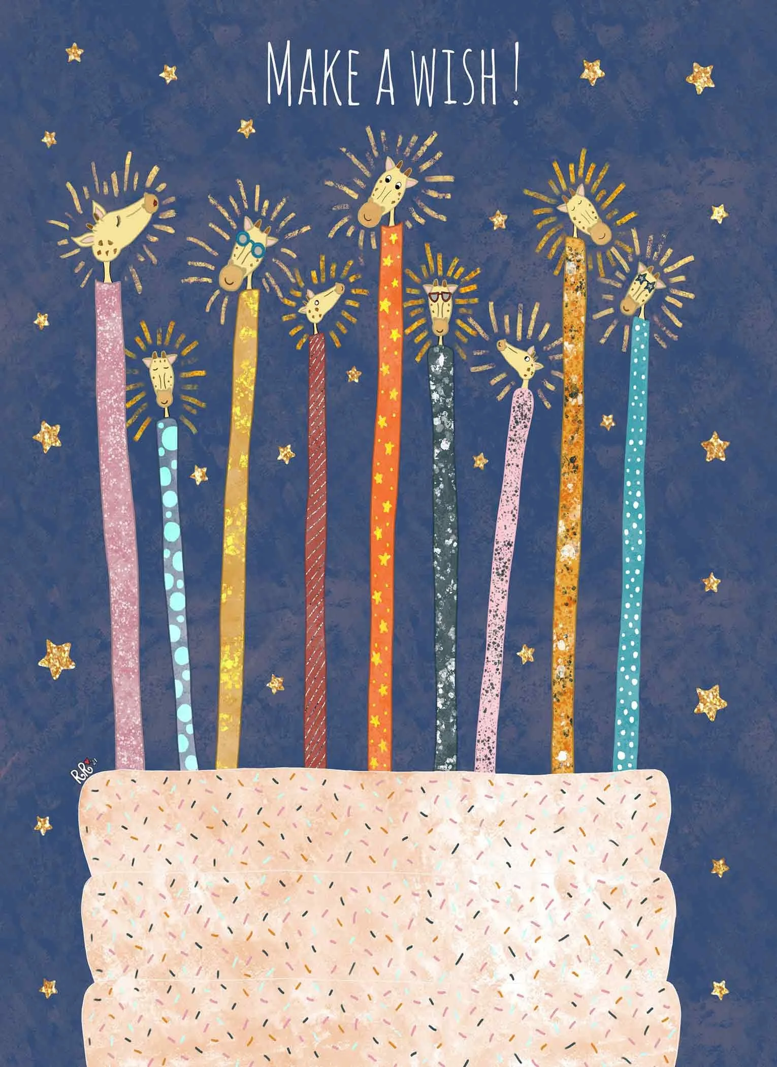 birthday cake greeting card pretty