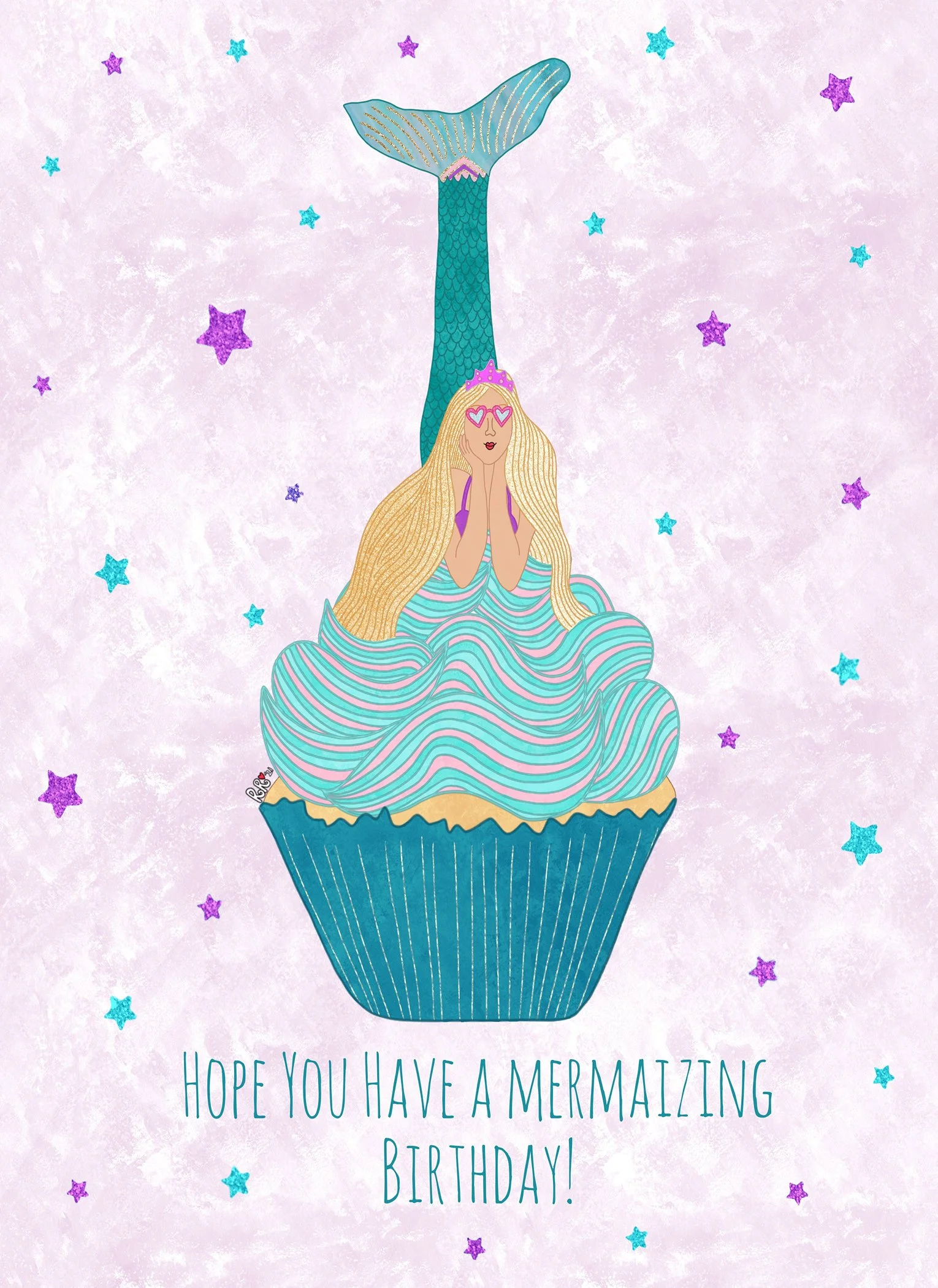 mermaid birthday card for kids