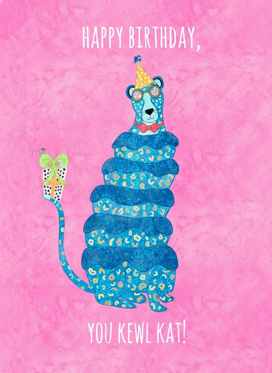 cheetah birthday card