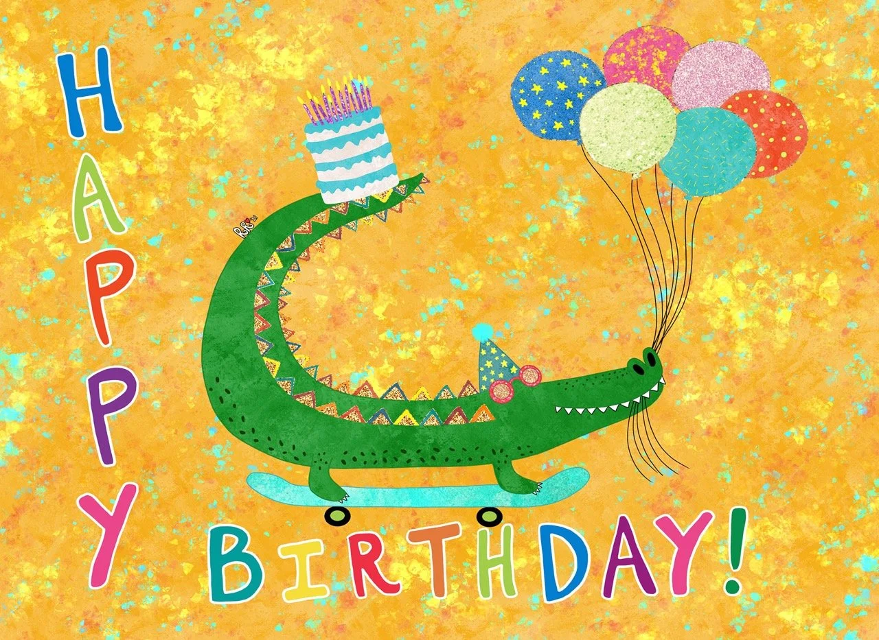 crocodile birthday card